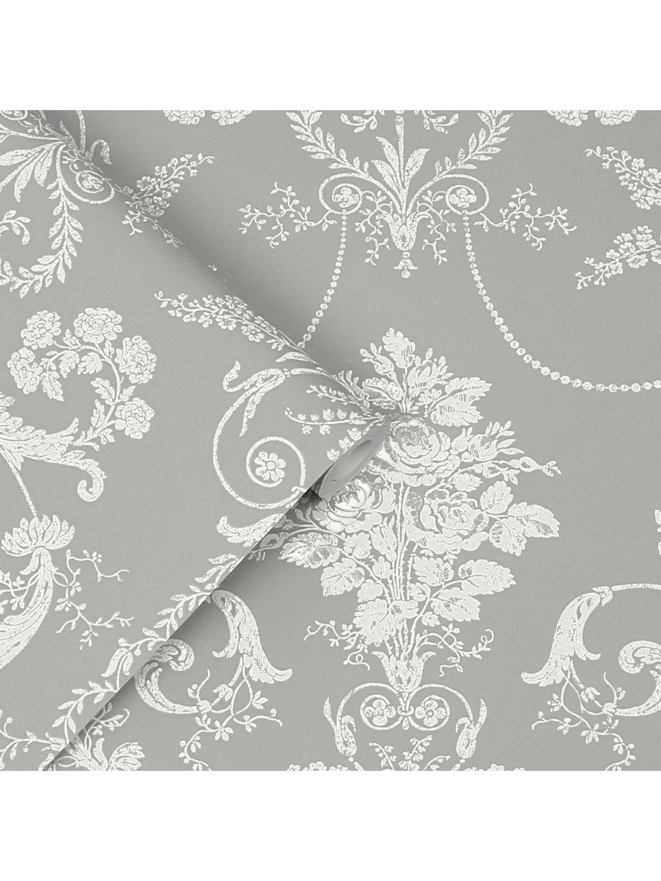 Image 3 of 4 of Laura Ashley Josette Steel Wallpaper