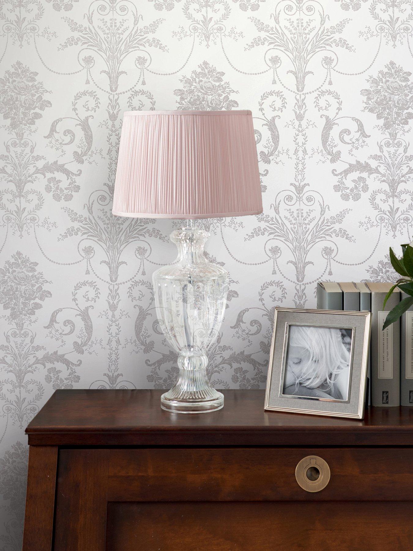 Laura Ashley Josette Dove Grey / White Wallpaper