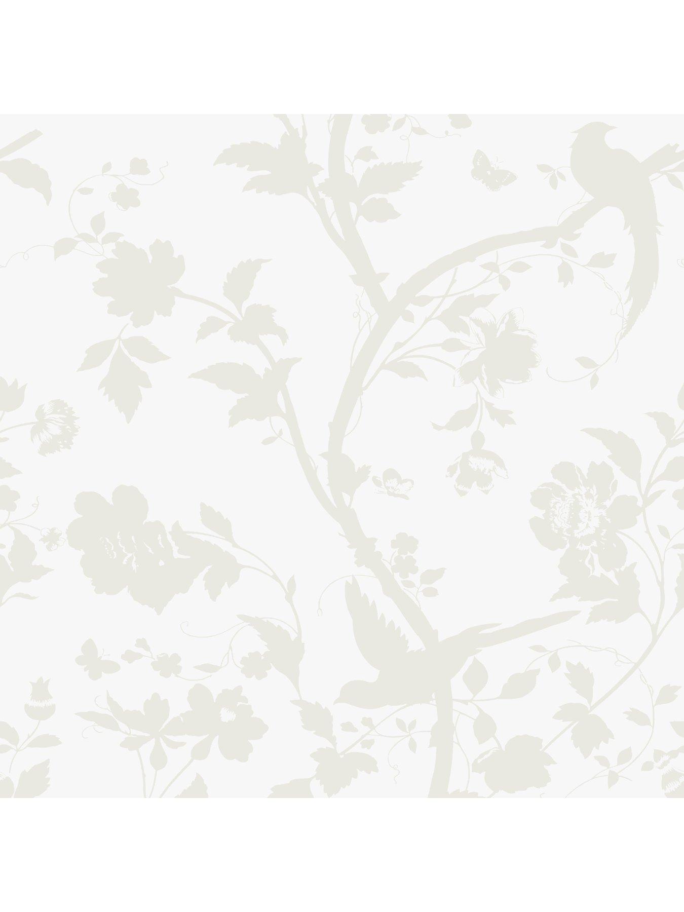 Image 2 of 4 of Laura Ashley Oriental Garden Pearlescent White Wallpaper