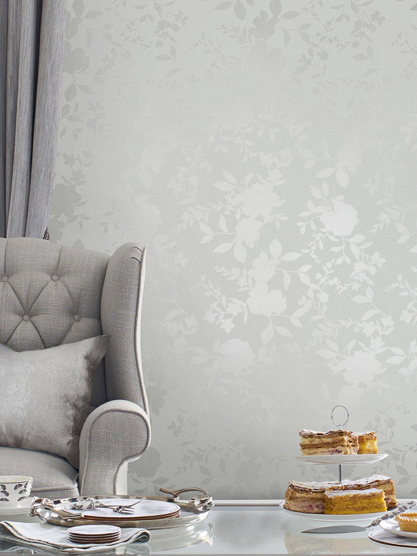 Laura Ashley Laura Ashley Westbourne Silver Wallpaper