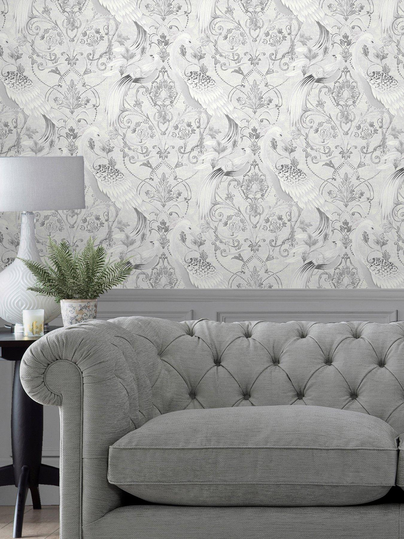 Laura Ashley Laura Ashley Tregaron Silver Wallpaper