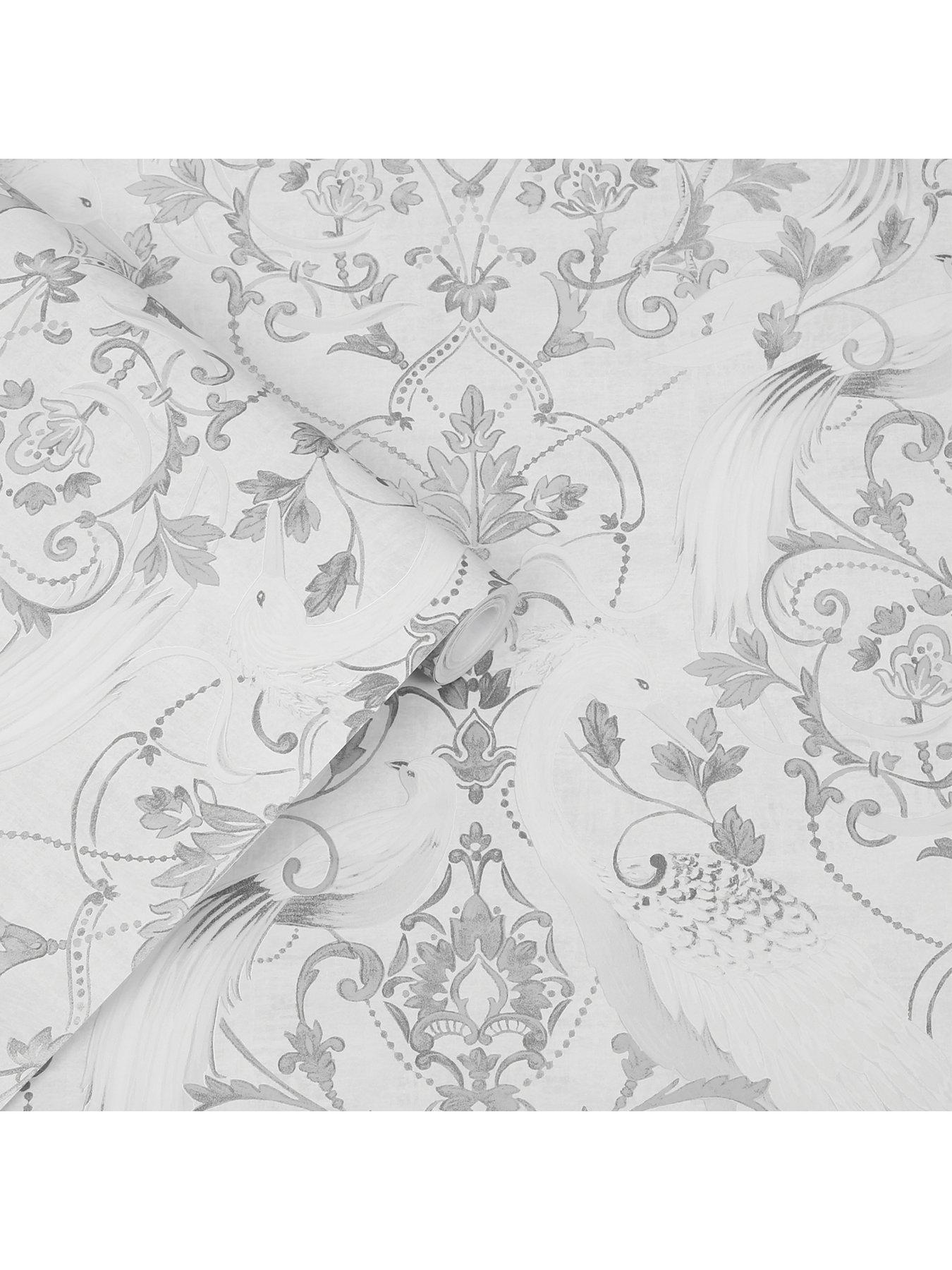 Image 3 of 4 of Laura Ashley Laura Ashley Tregaron Silver Wallpaper