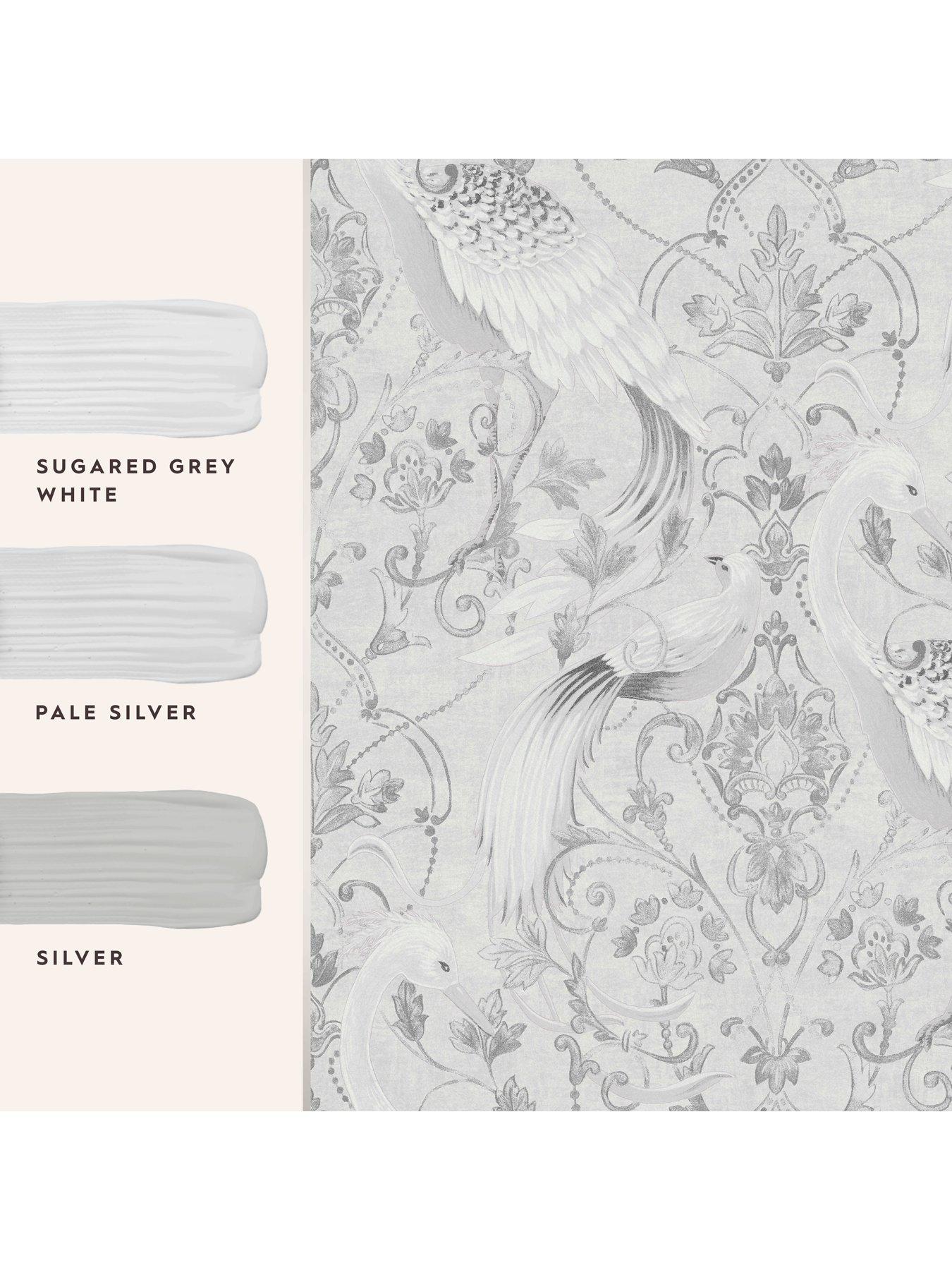 Image 4 of 4 of Laura Ashley Laura Ashley Tregaron Silver Wallpaper