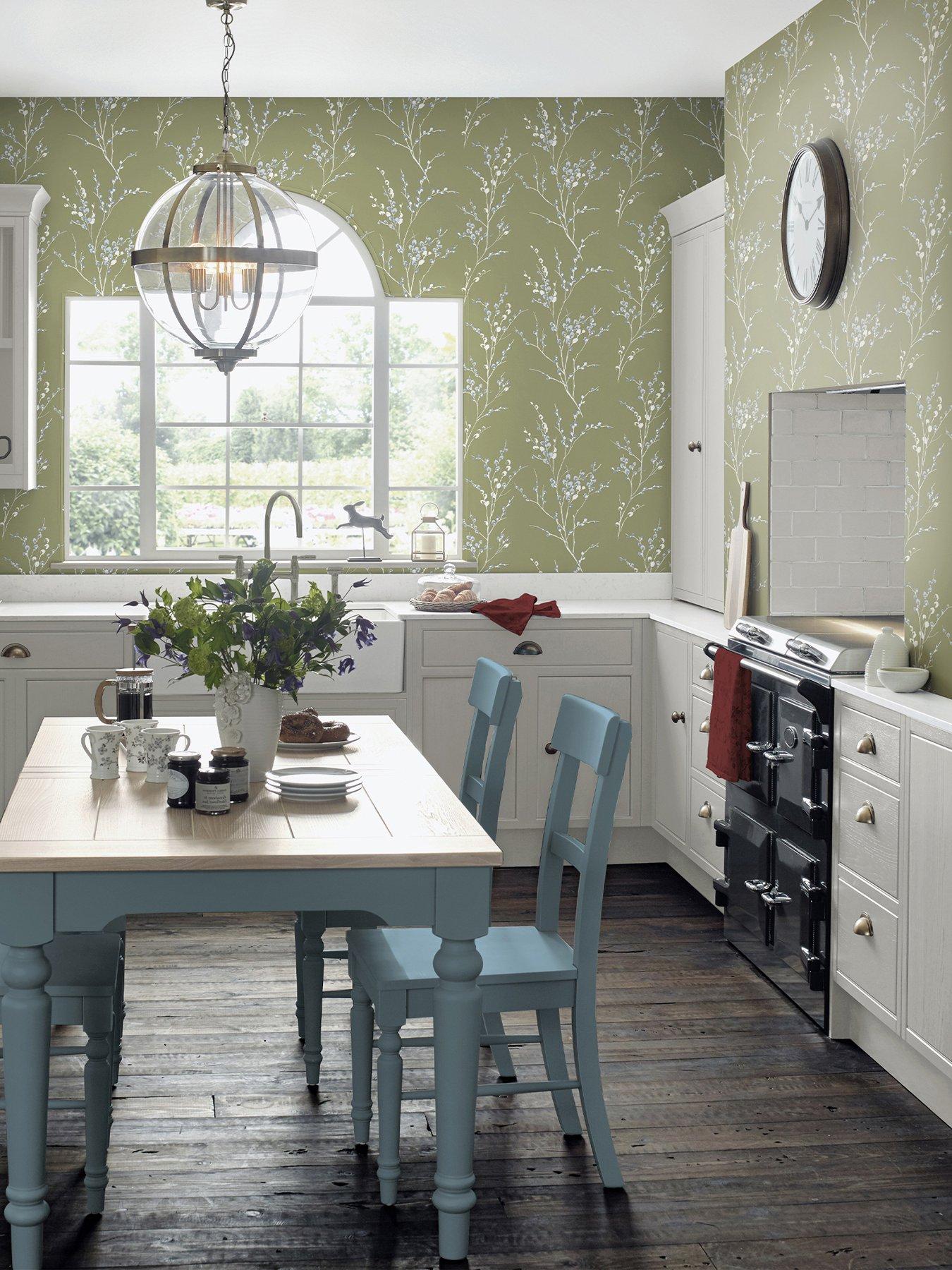 Laura Ashley Laura Ashley Pussy Willow Moss Green Wallpaper