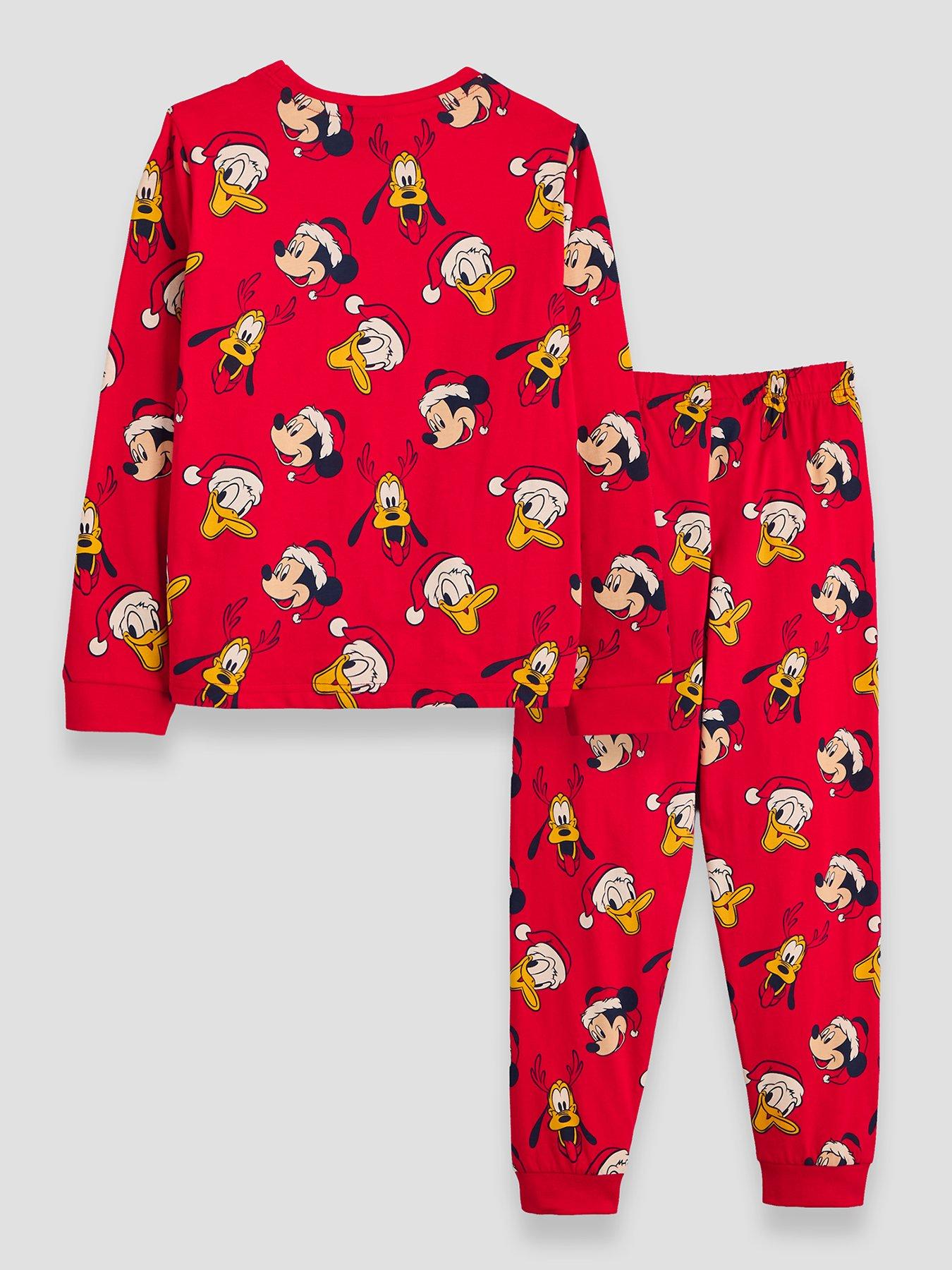 Image 2 of 5 of The Very Collection Boys Festive Mickey Mouse Print Pyjamas - Red