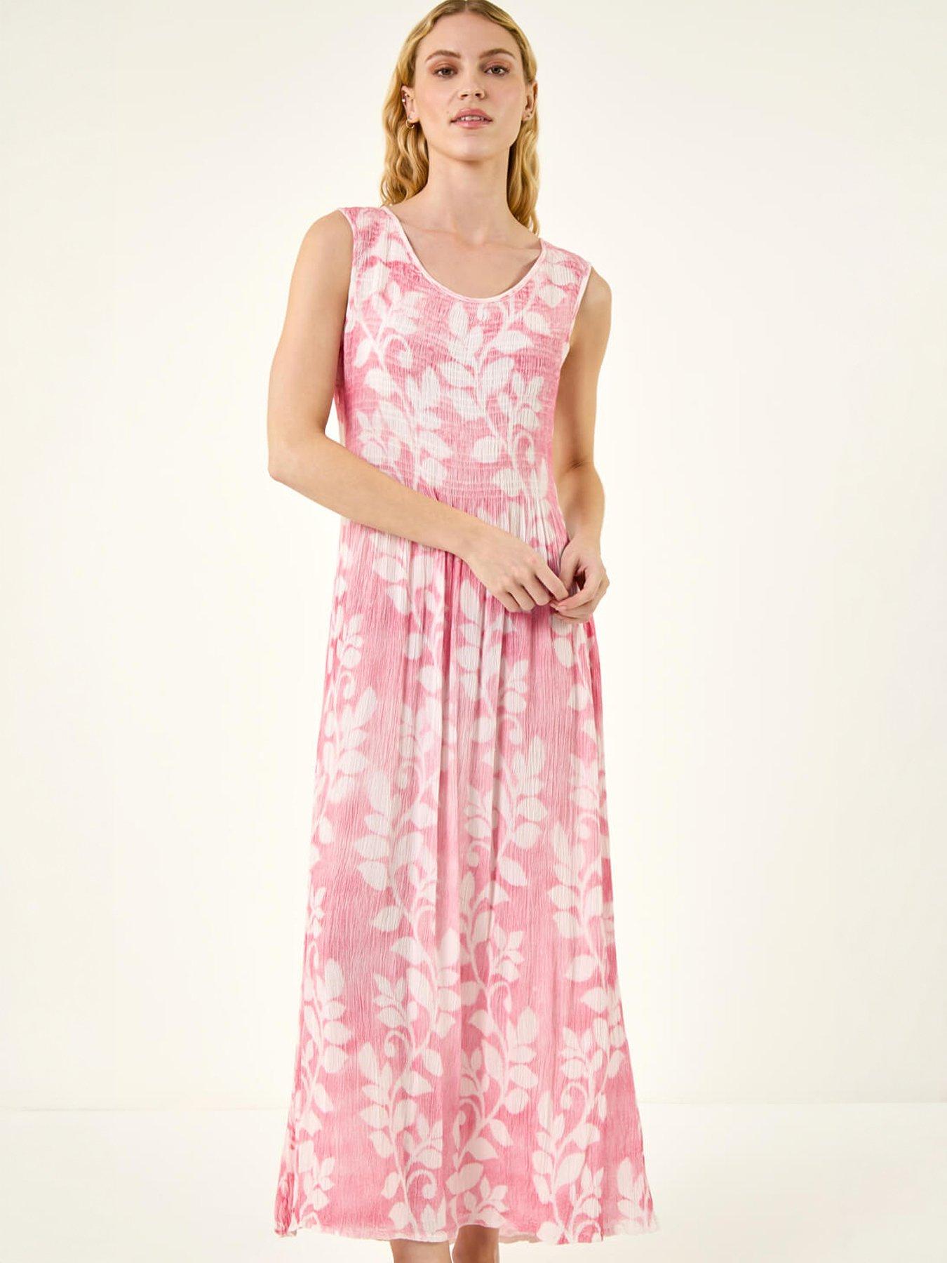 Image 3 of 5 of Roman Leaf Print Crinkle Dress