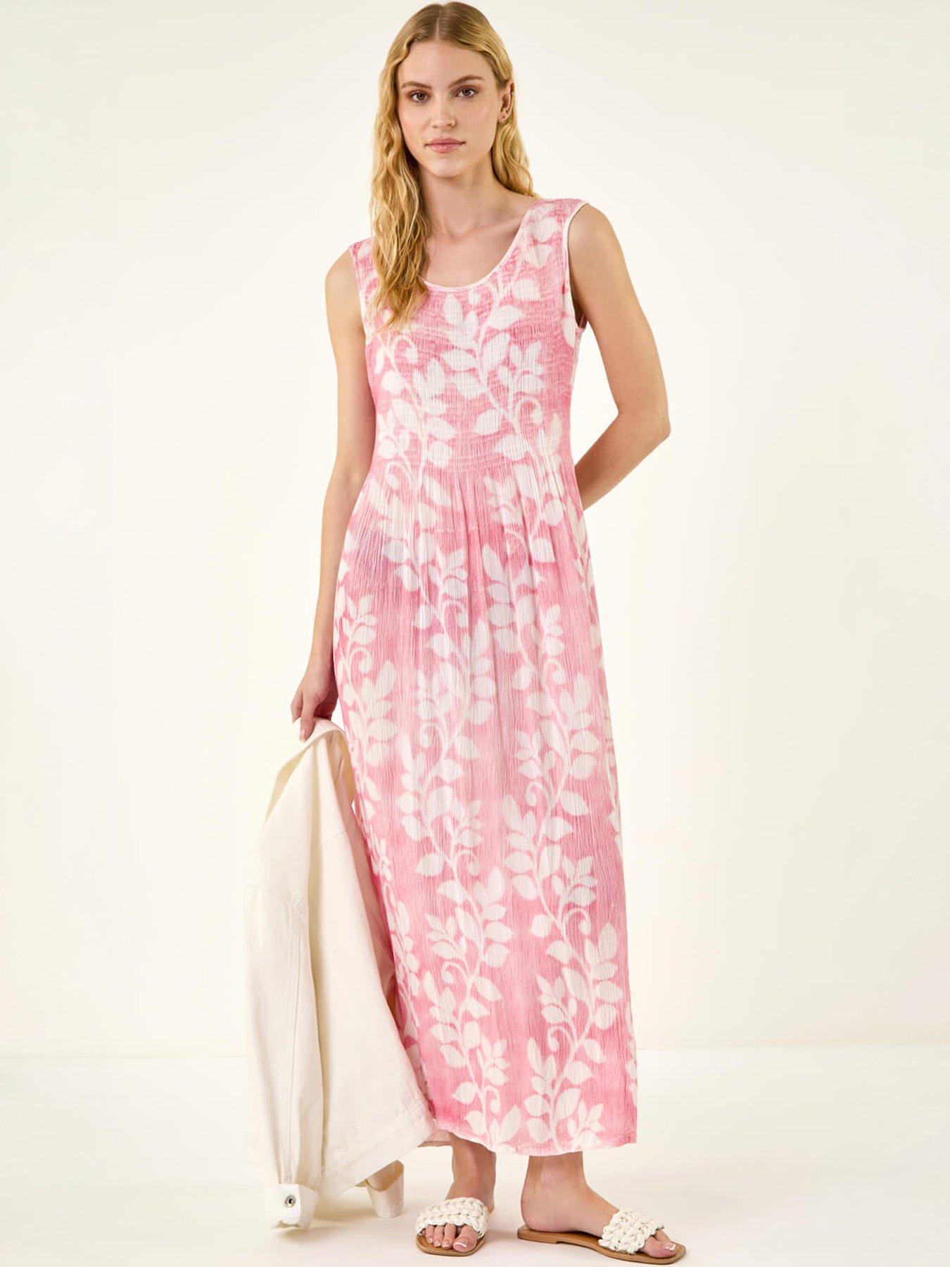 Image 5 of 5 of Roman Leaf Print Crinkle Dress