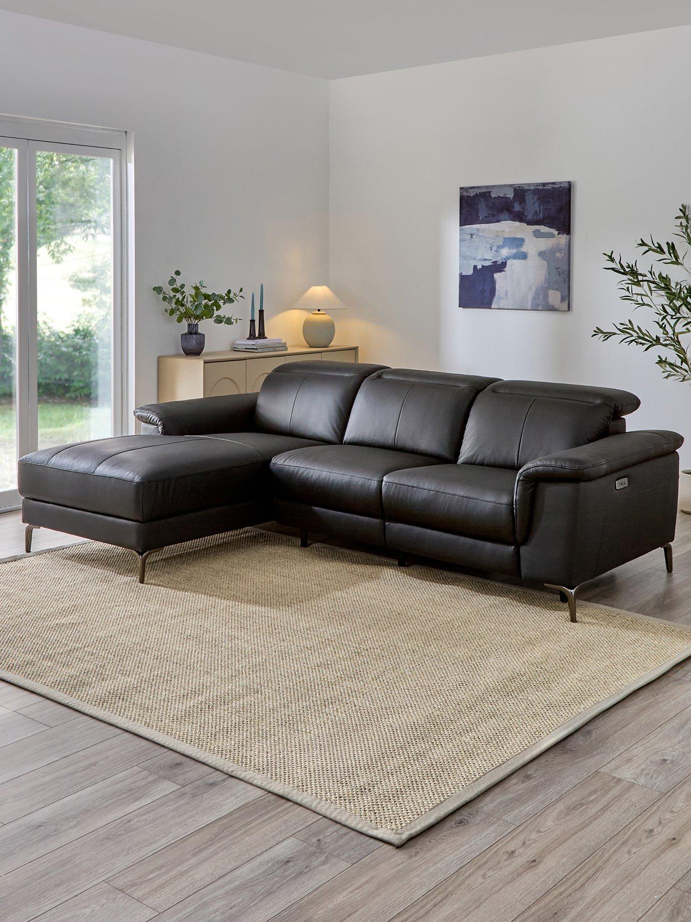 The Very Collection Lorenza Leather/Faux Leather Power Recliner Left Hand 3 Seater Chaise - FSC® Certified