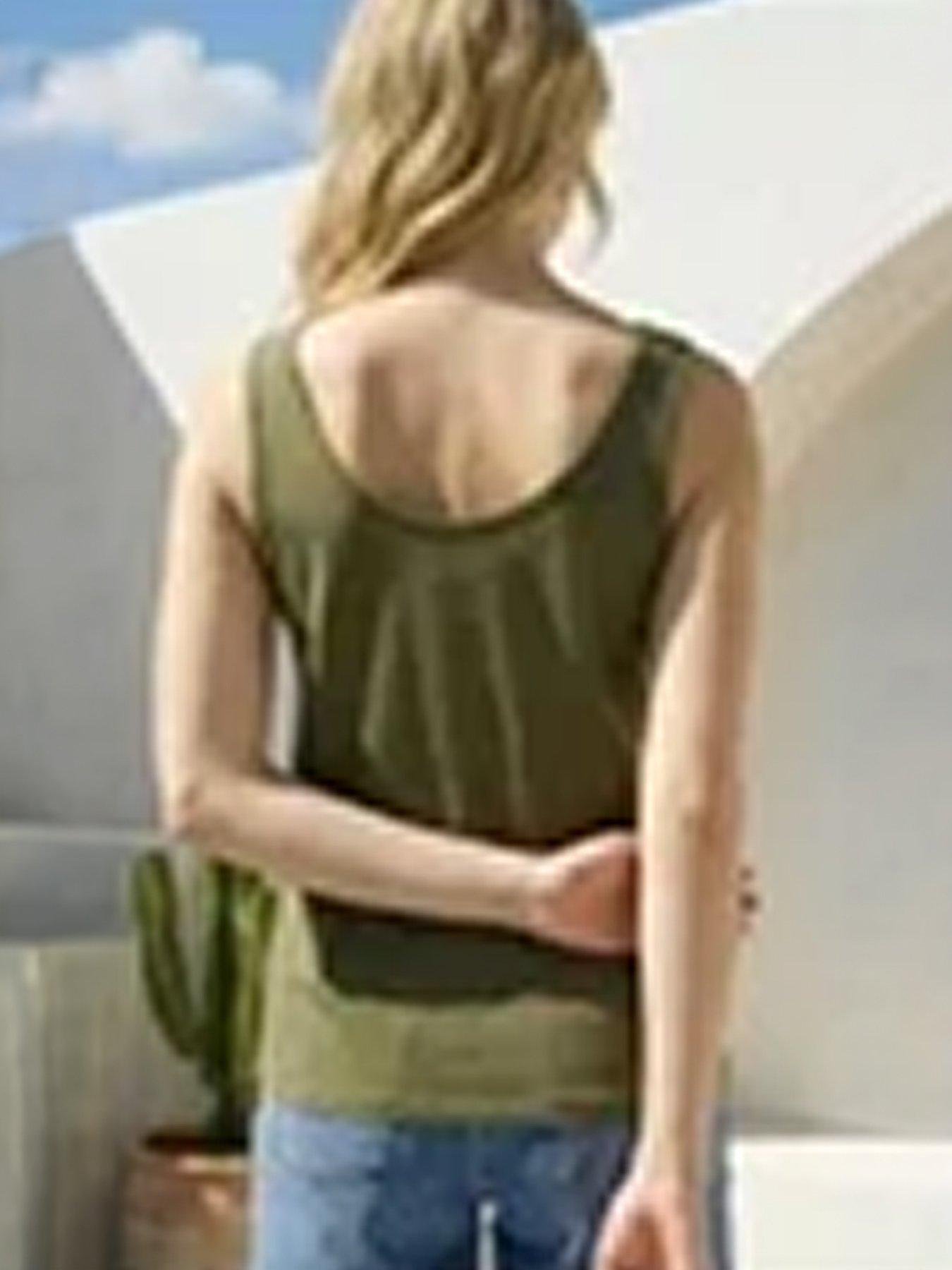 Image 2 of 3 of Roman Plain V-neck Stretch Jersey Vest Top