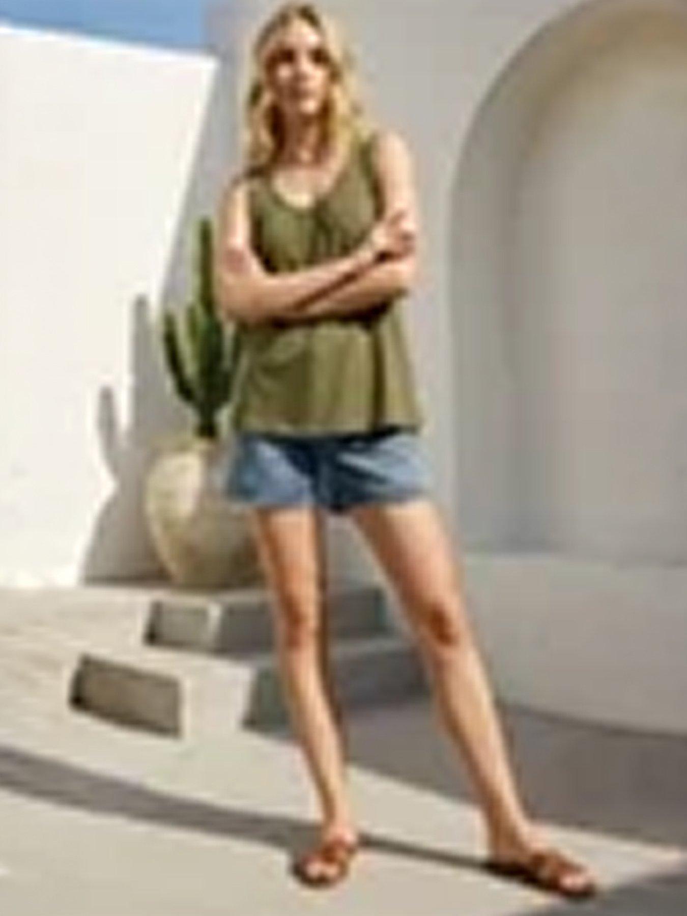 Image 3 of 3 of Roman Plain V-neck Stretch Jersey Vest Top