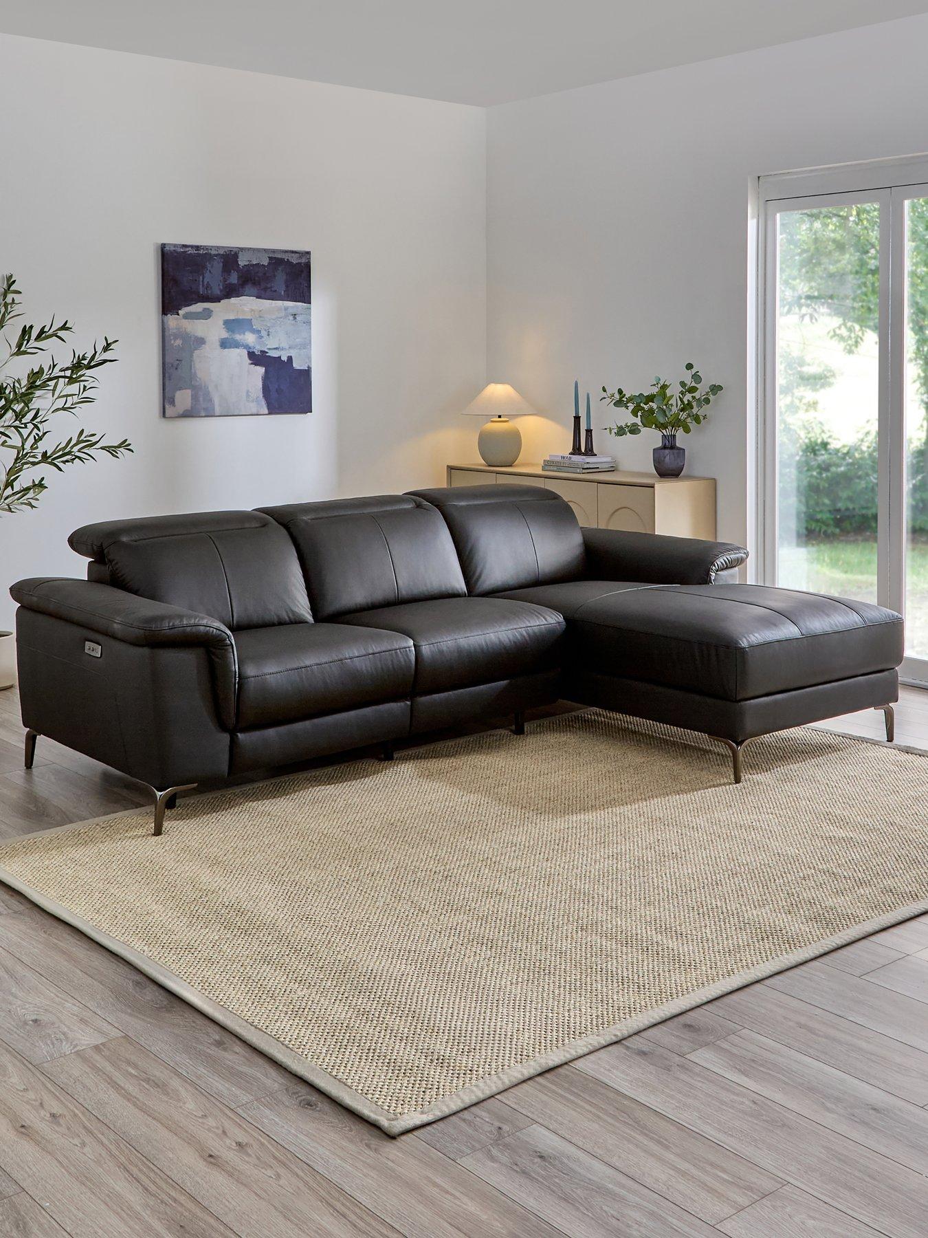 The Very Collection Lorenza Leather/Faux Leather Power Recliner Right Hand 3 Seater Chaise - FSC® Certified