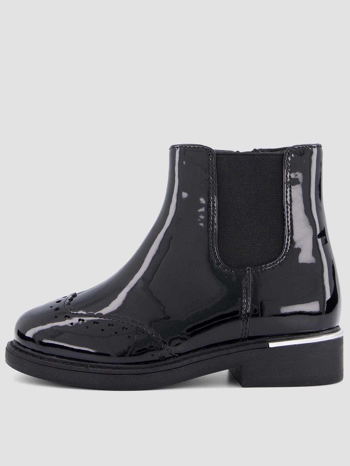Image 1 of 7 of The Very Collection Younger Girls Patent Chelsea Boot - Black
