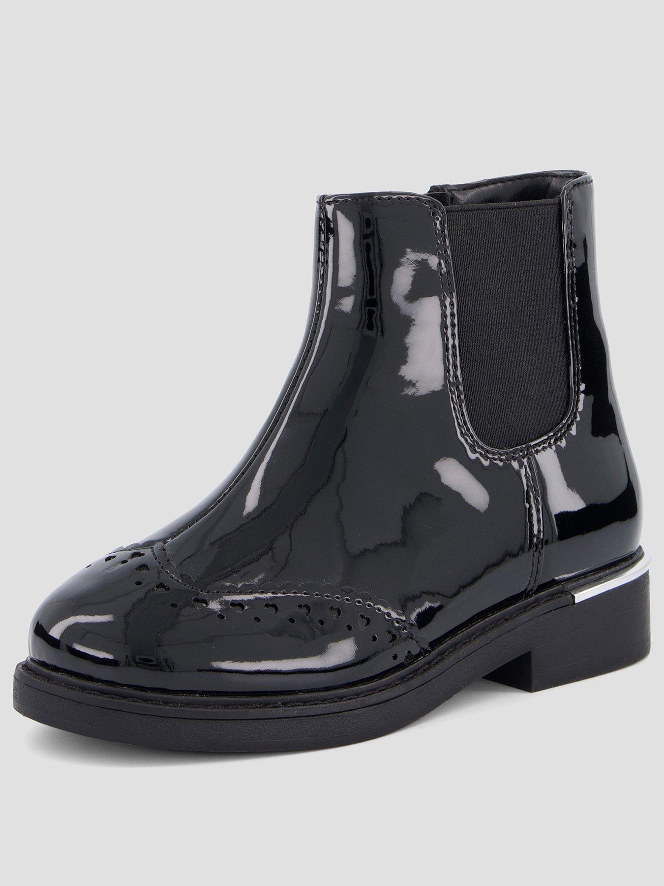 Image 2 of 7 of The Very Collection Younger Girls Patent Chelsea Boot - Black