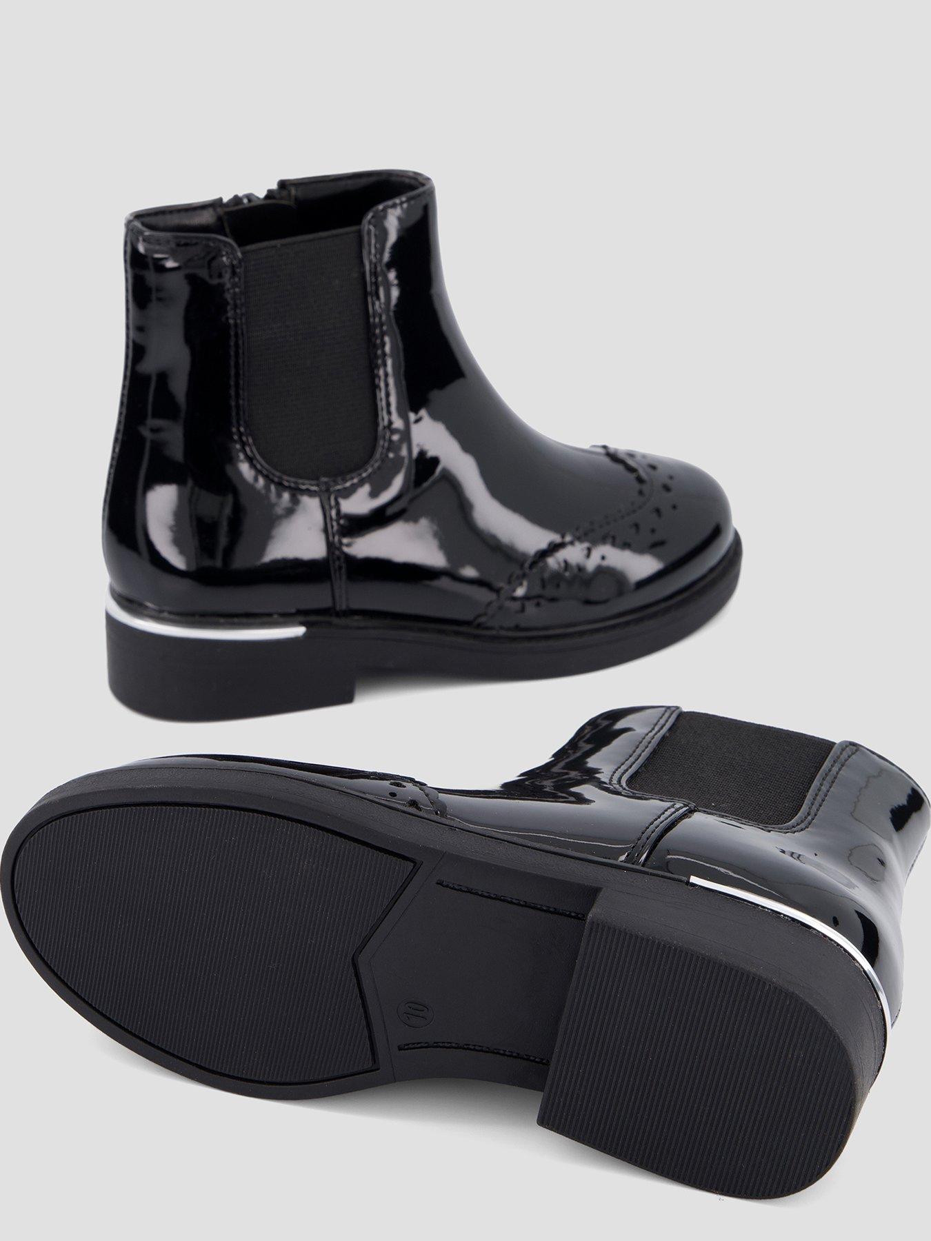Image 4 of 7 of The Very Collection Younger Girls Patent Chelsea Boot - Black