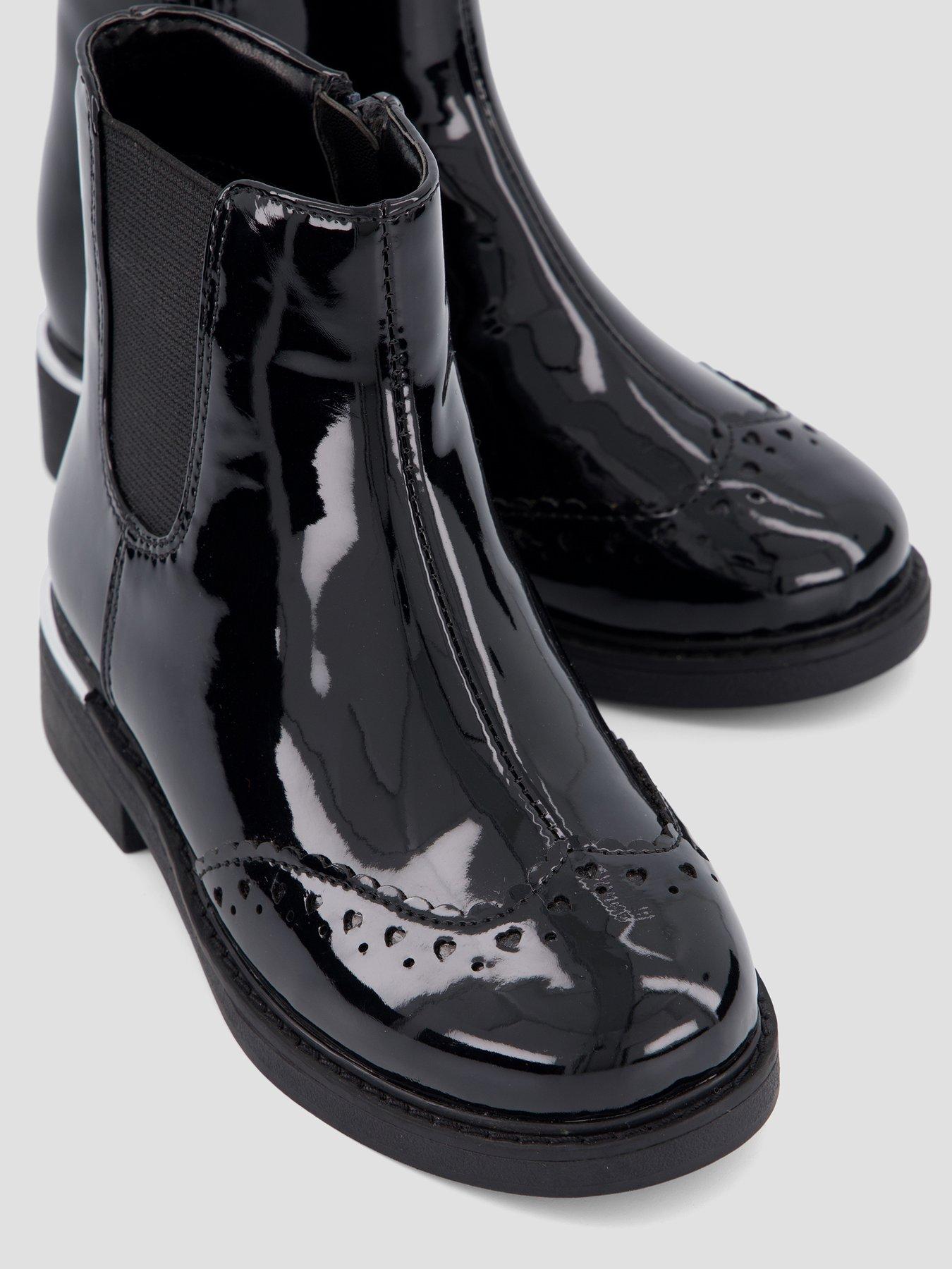 Image 5 of 7 of The Very Collection Younger Girls Patent Chelsea Boot - Black