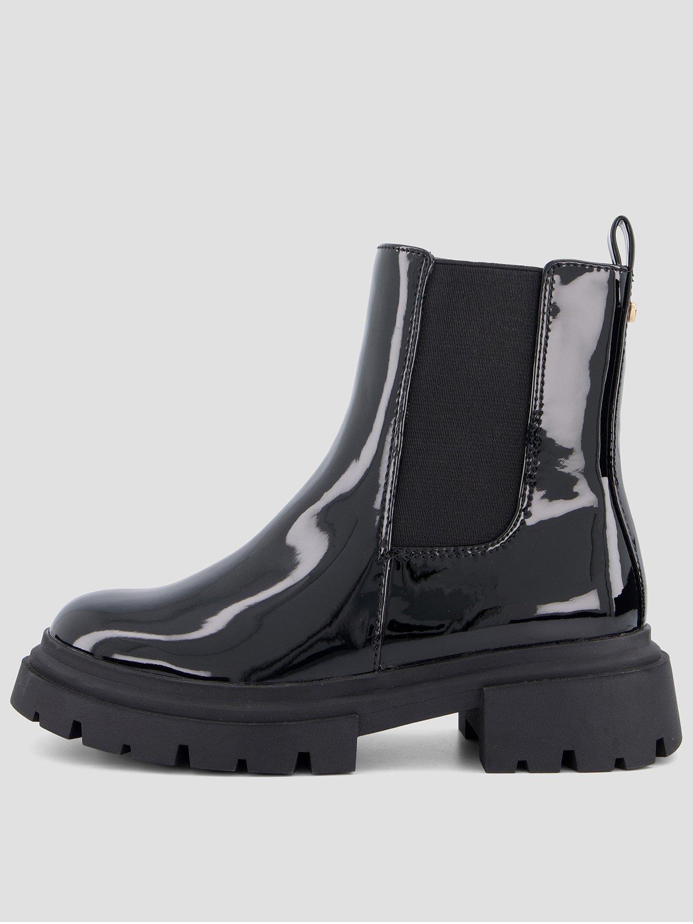 The Very Collection Older Girls Patent Chunky Chelsea Boot - Black
