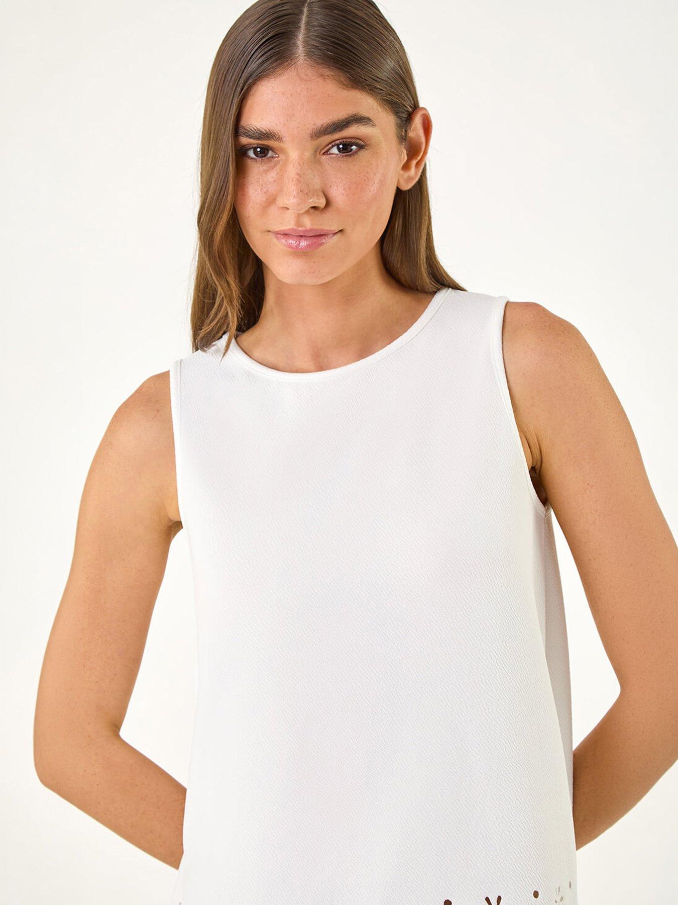 Image 2 of 4 of Roman Cut Out Hem Stretch Vest Top