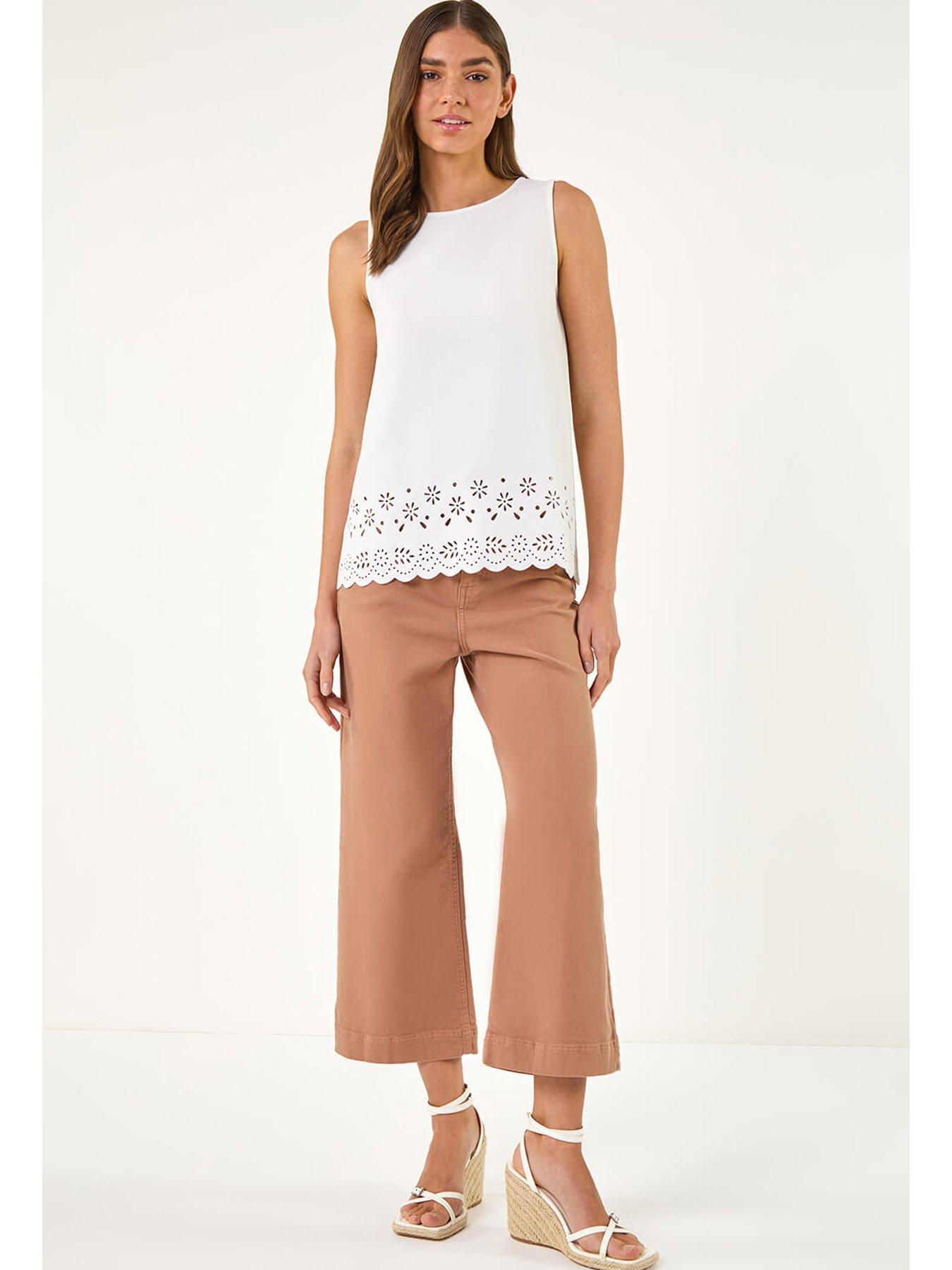 Image 4 of 4 of Roman Cut Out Hem Stretch Vest Top