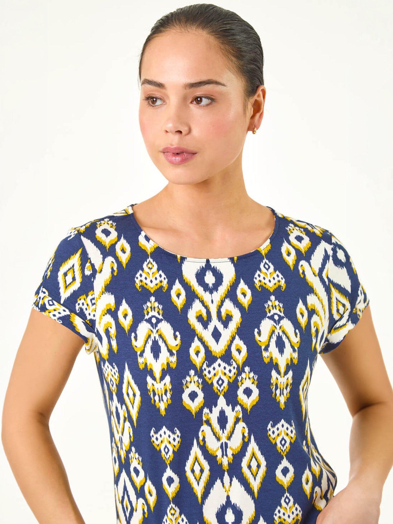 Image 3 of 5 of Roman Petite Aztec Drawstring Hem Top