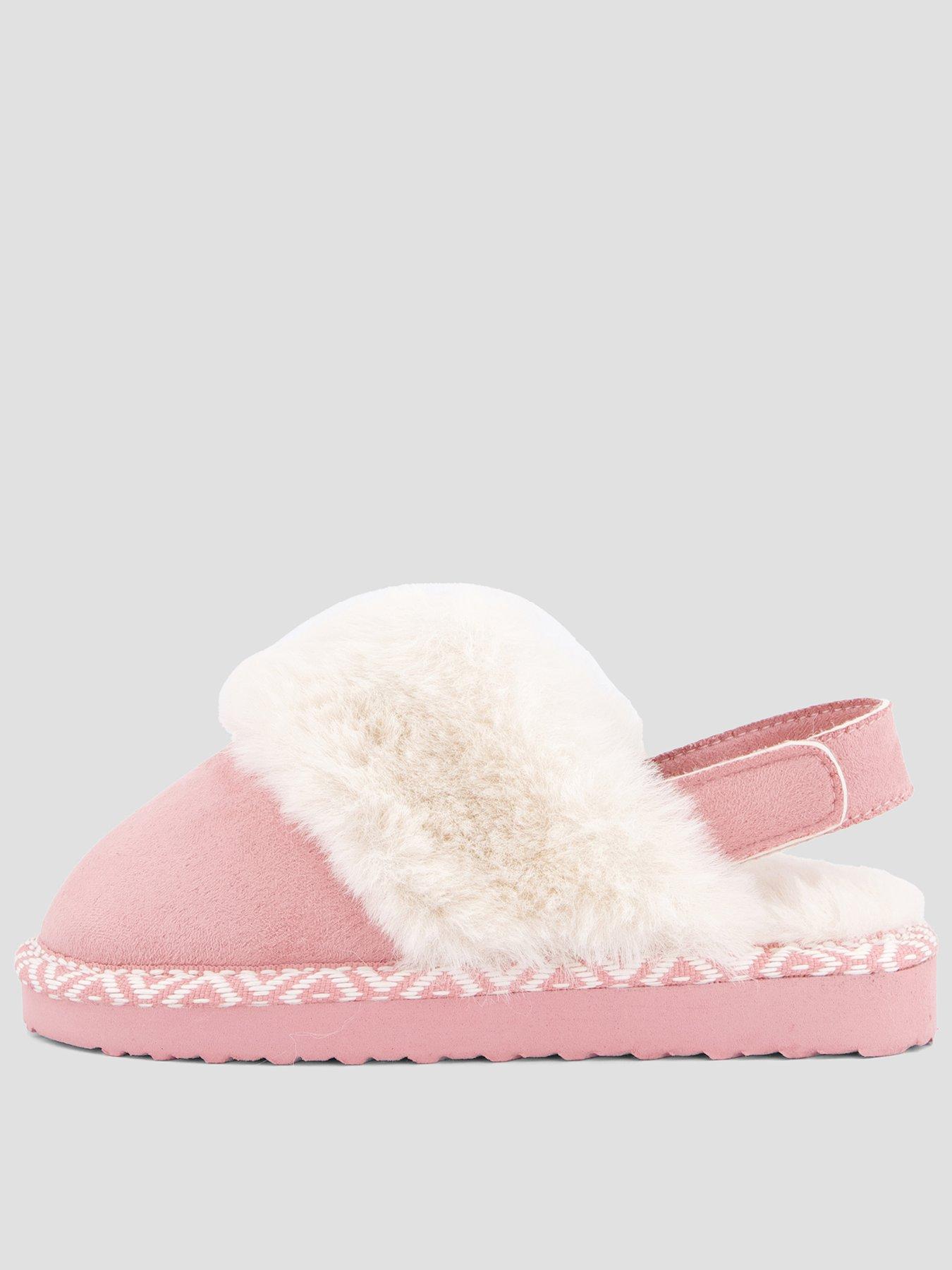 The Very Collection Girls Mule Strap Slippers - Pink