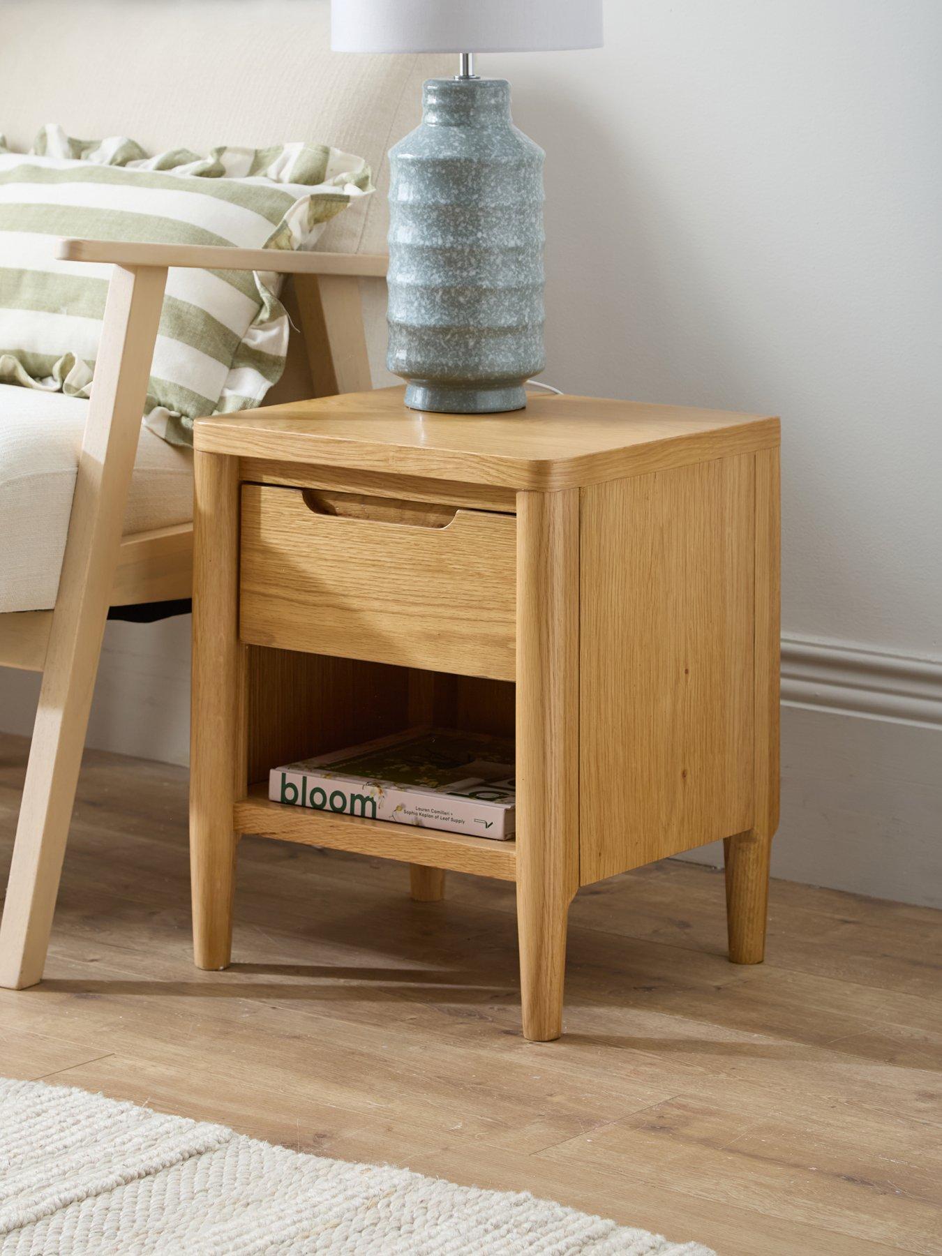 The Very Collection Aubrey 1 Drawer Open Lamp Table - Oak
