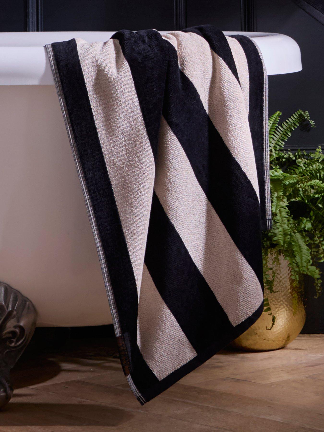 Laurence Llewelyn-Bowen Festivo Stripe Towel Collection Black