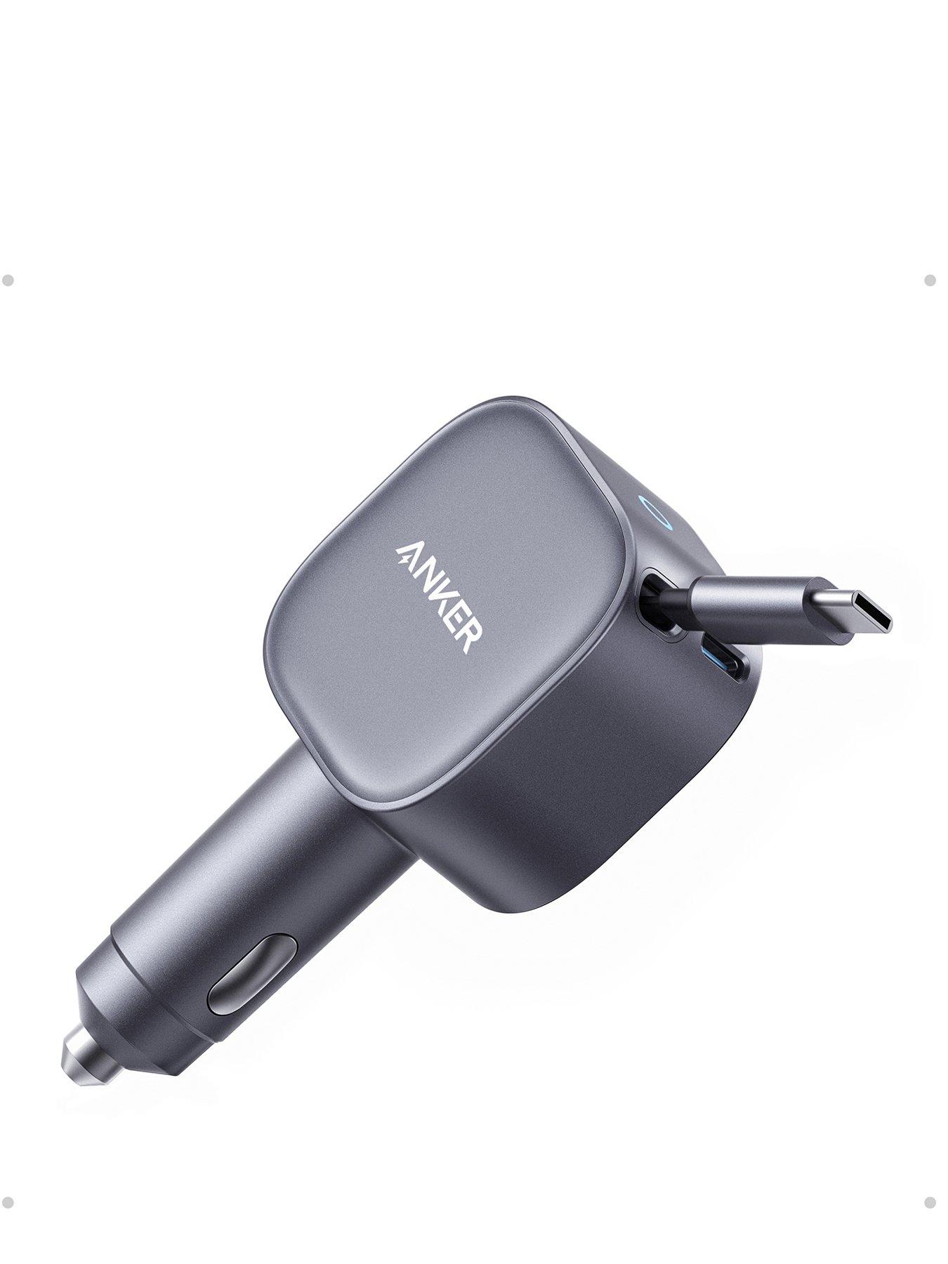 Anker Anker Nano Car Charger, 75W Fast Charging with Retractable USB-C Cable, Grey