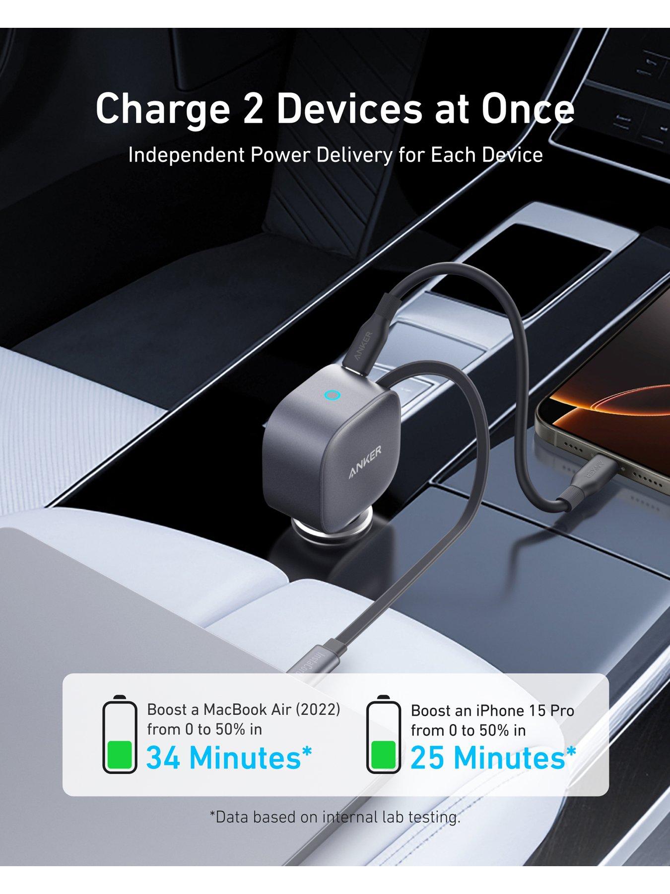  image of anker-anker-nano-car-charger-75w-fast-charging-with-retractable-usb-c-cable-grey