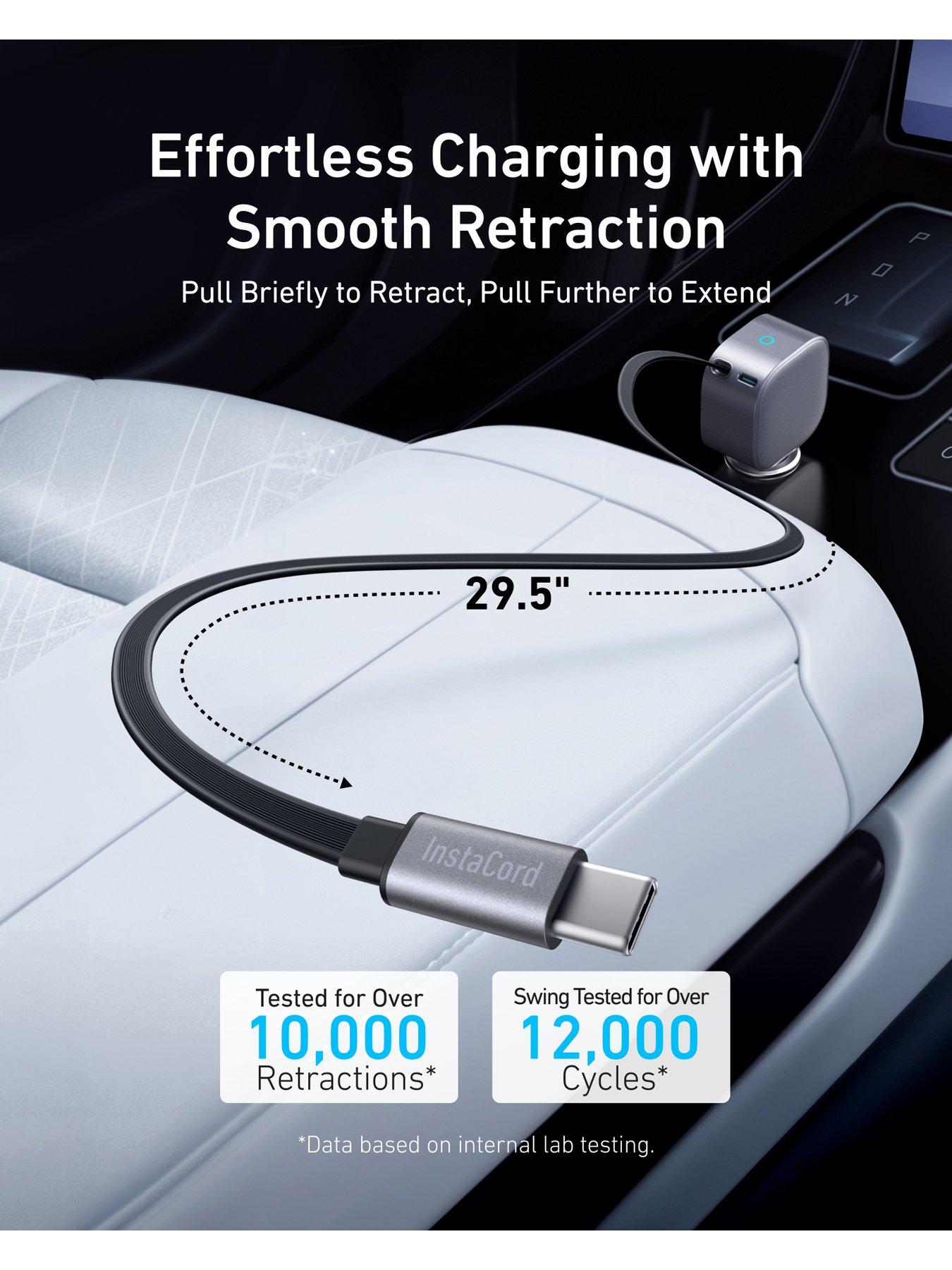 image of anker-anker-nano-car-charger-75w-fast-charging-with-retractable-usb-c-cable-grey