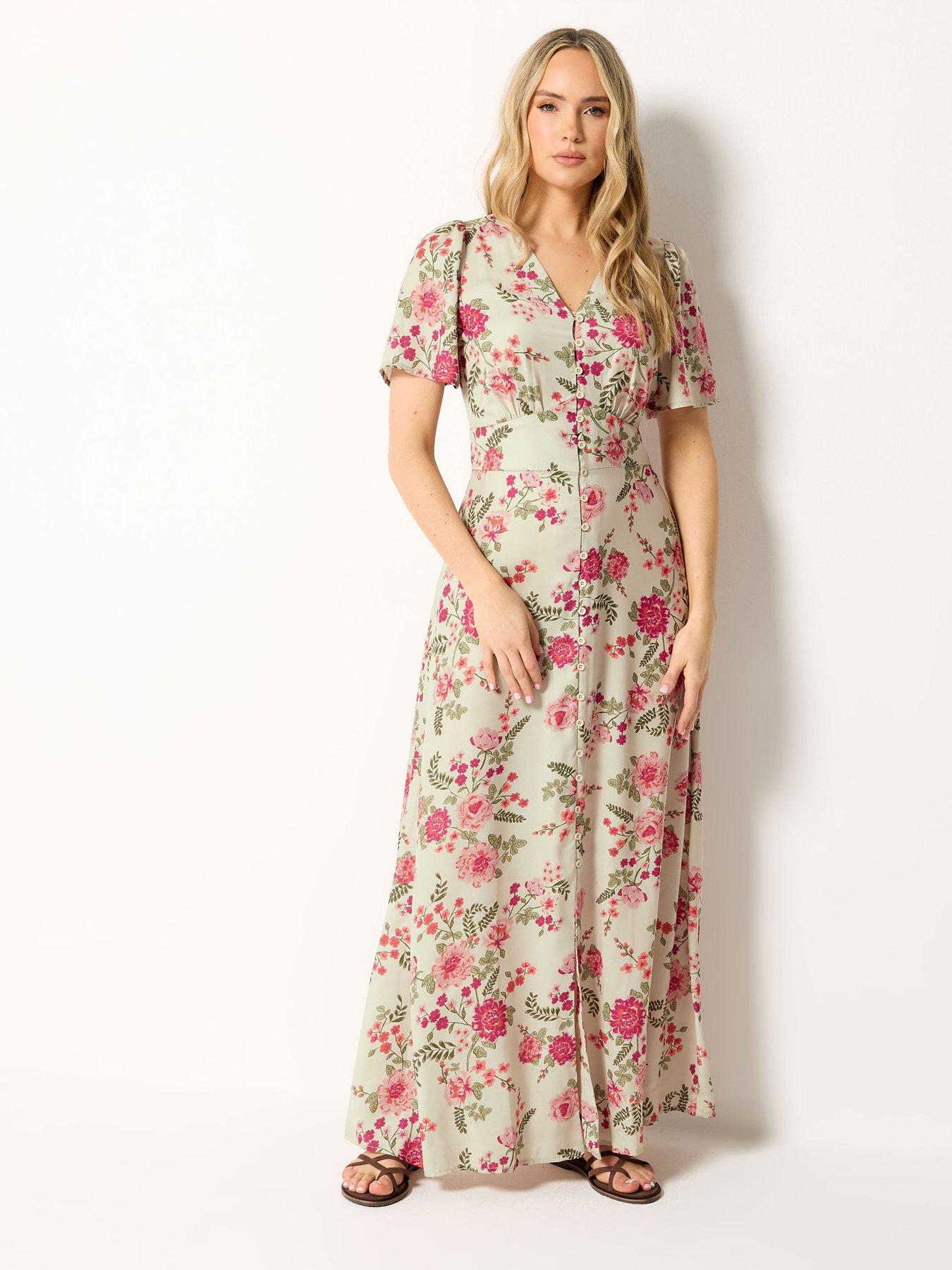 Long Tall Sally Tall Floral Satin Tea Maxi Dress