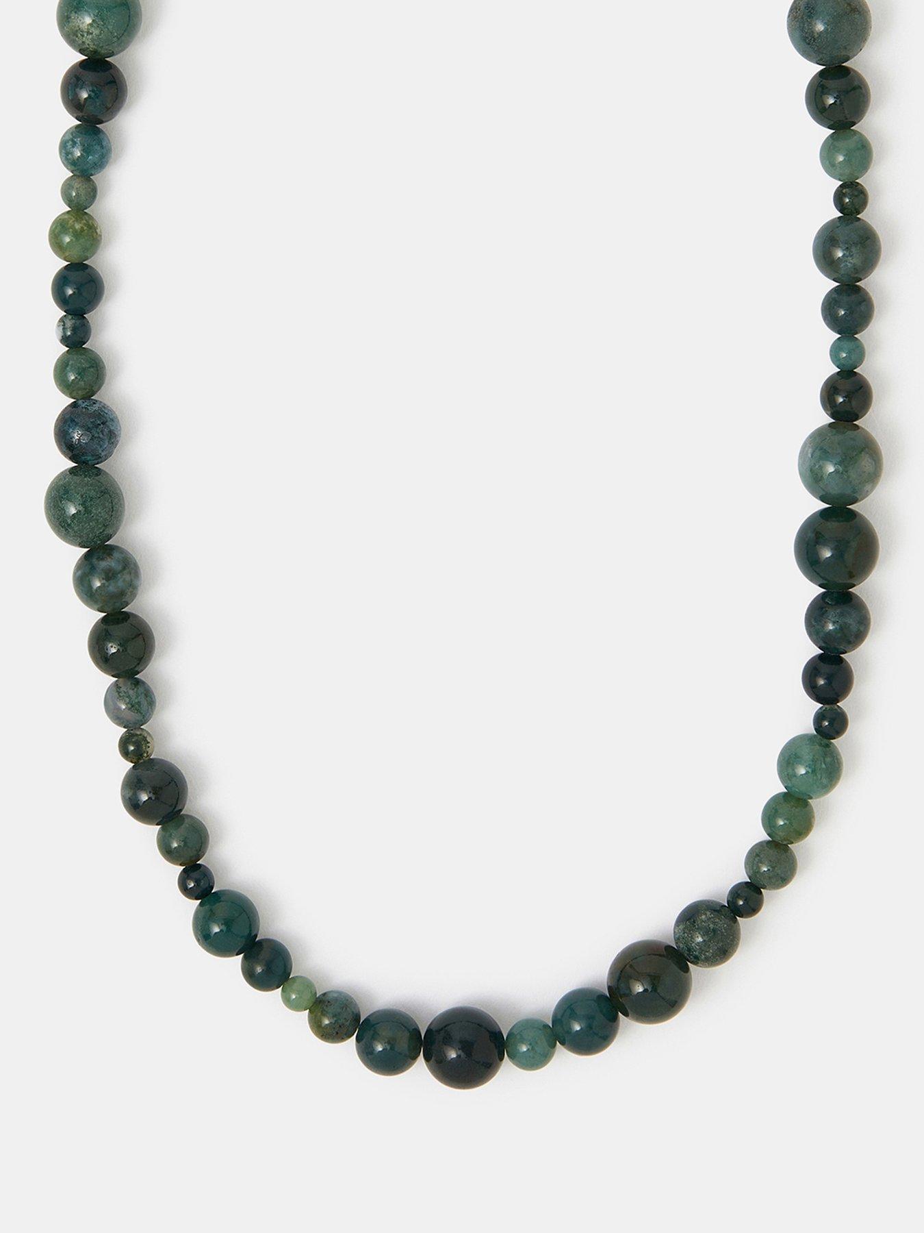 Image 3 of 3 of Accessorize 14ct Gold-plated Chalcedony Bead Necklace