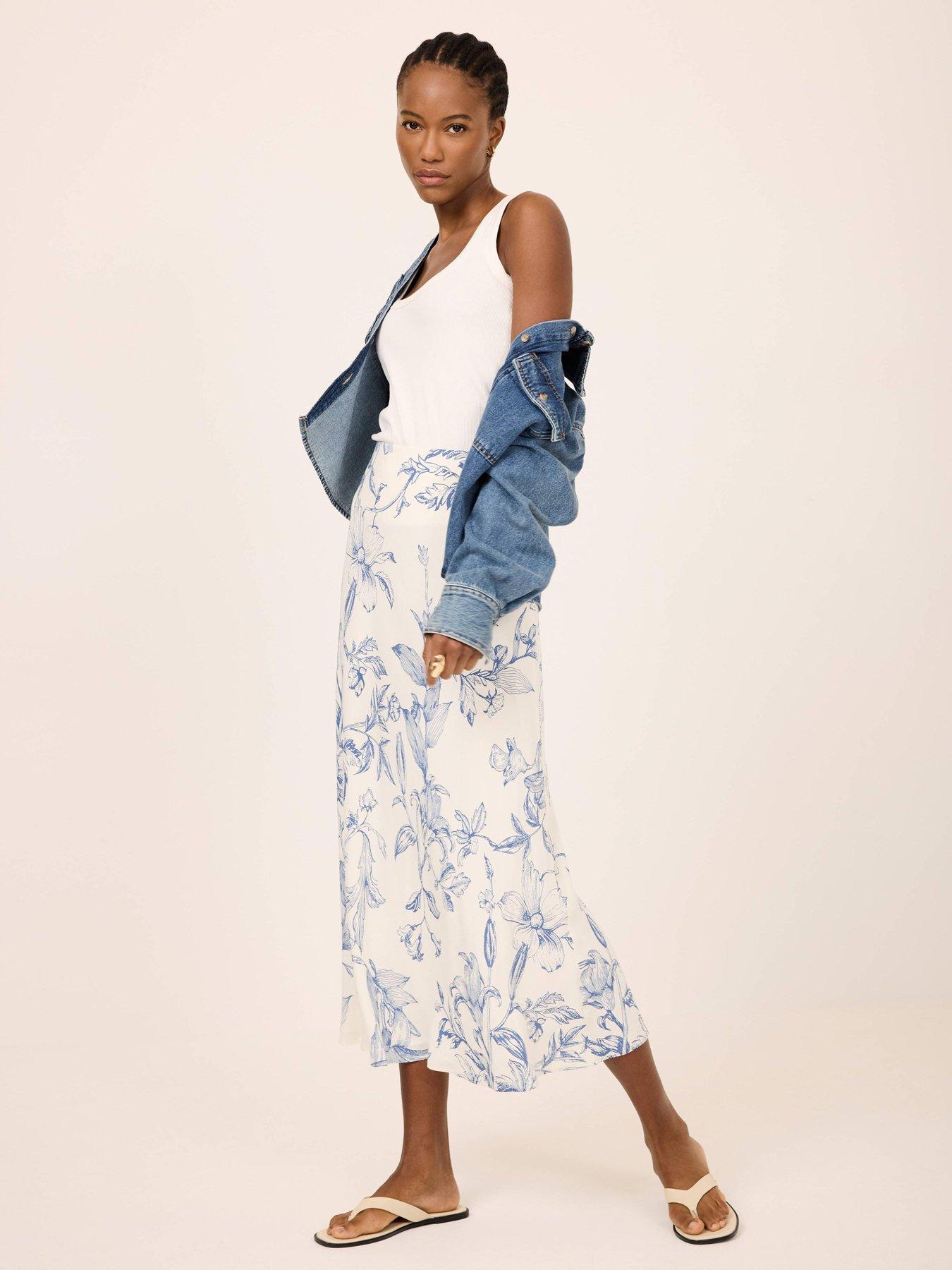 Mint Velvet Floral Print Slip Skirt