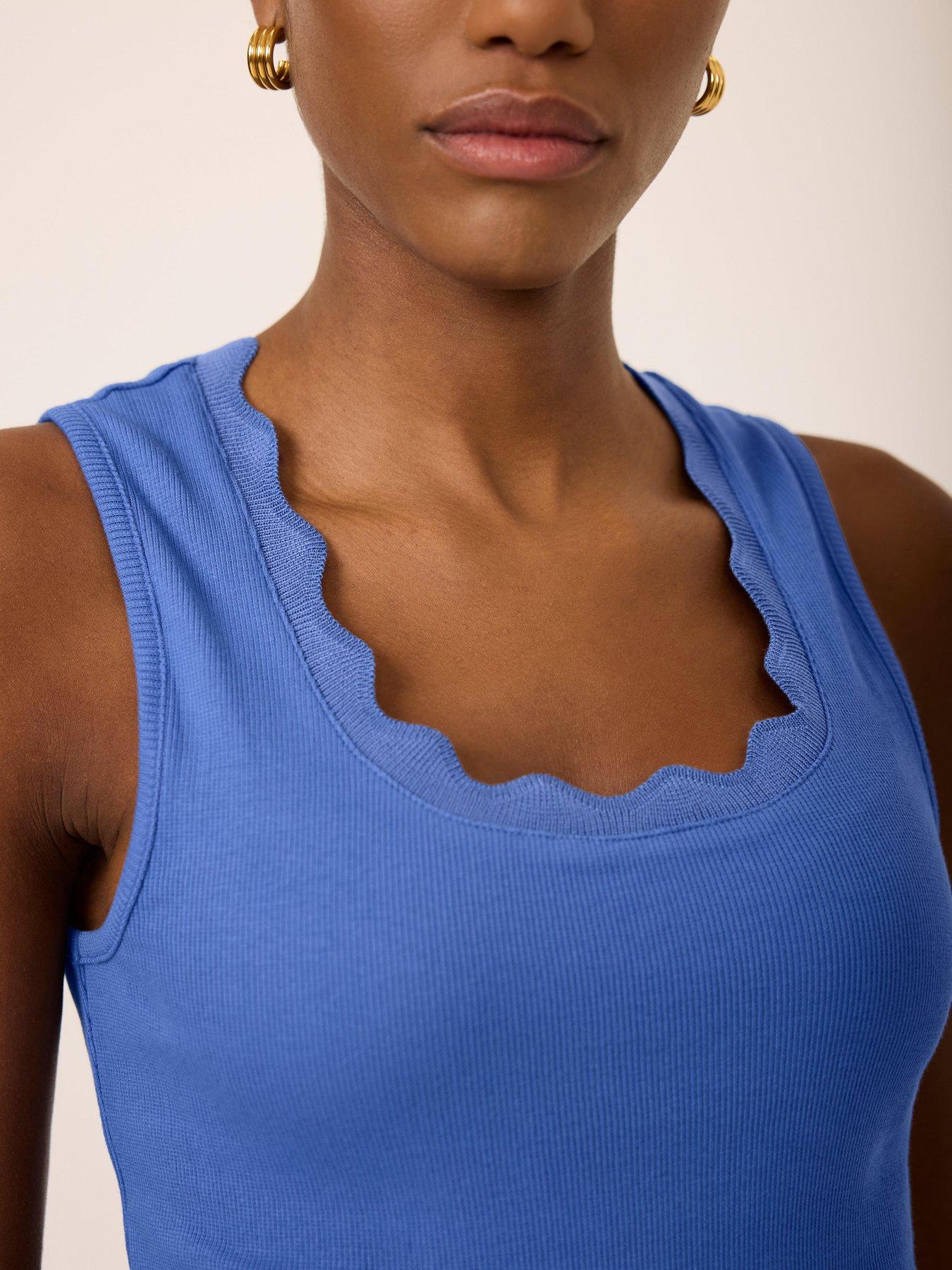 Image 3 of 6 of Mint Velvet Blue Scallop Vest