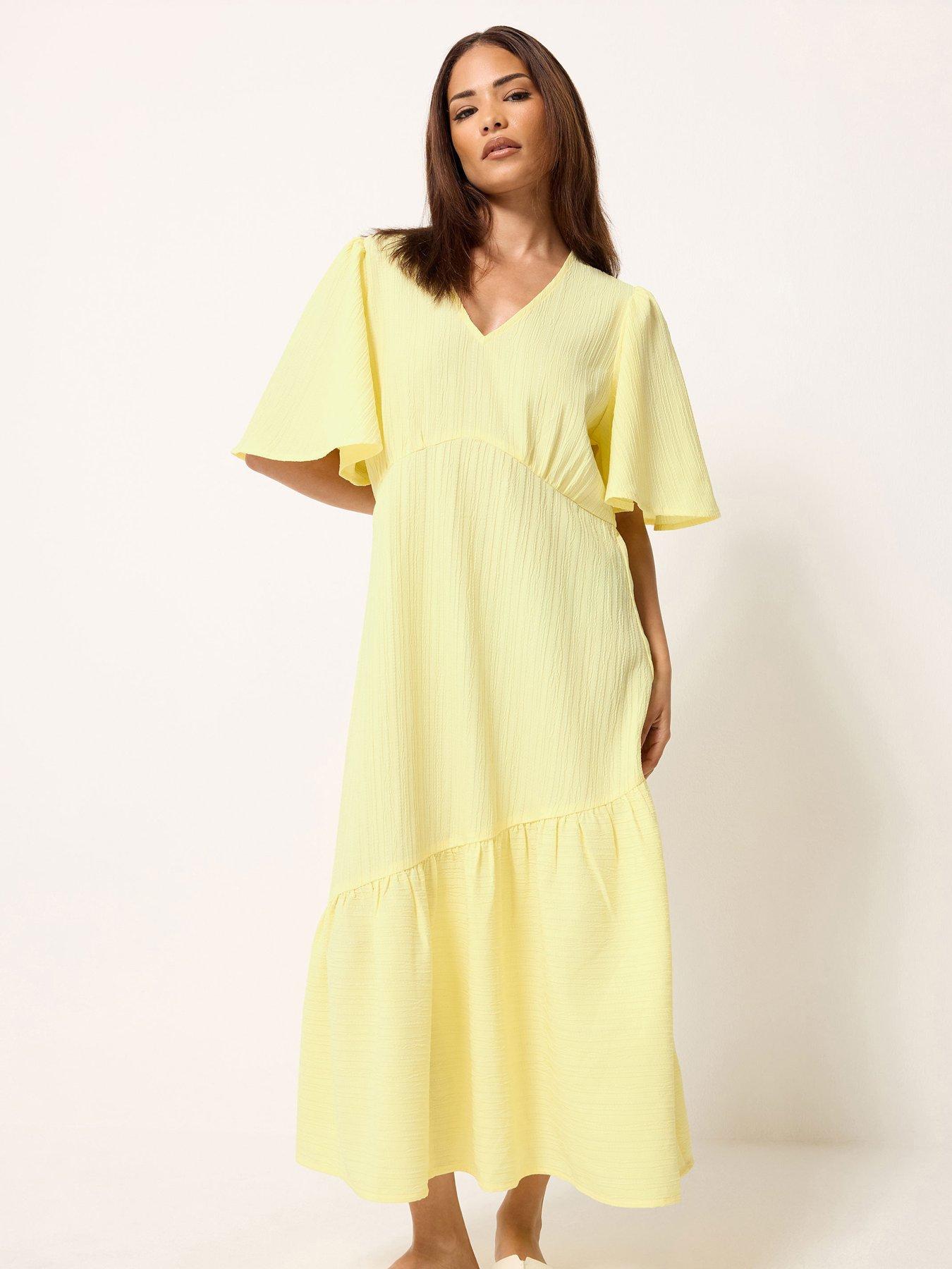 PixieGirl Petite Textured Asymmetric Midi Dress