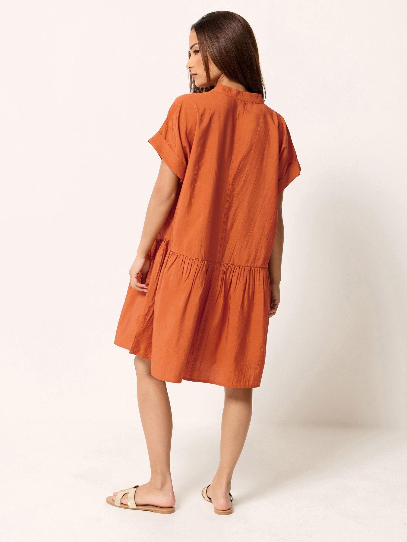 Image 2 of 5 of PixieGirl Petite Button Through Drop Waist Dress