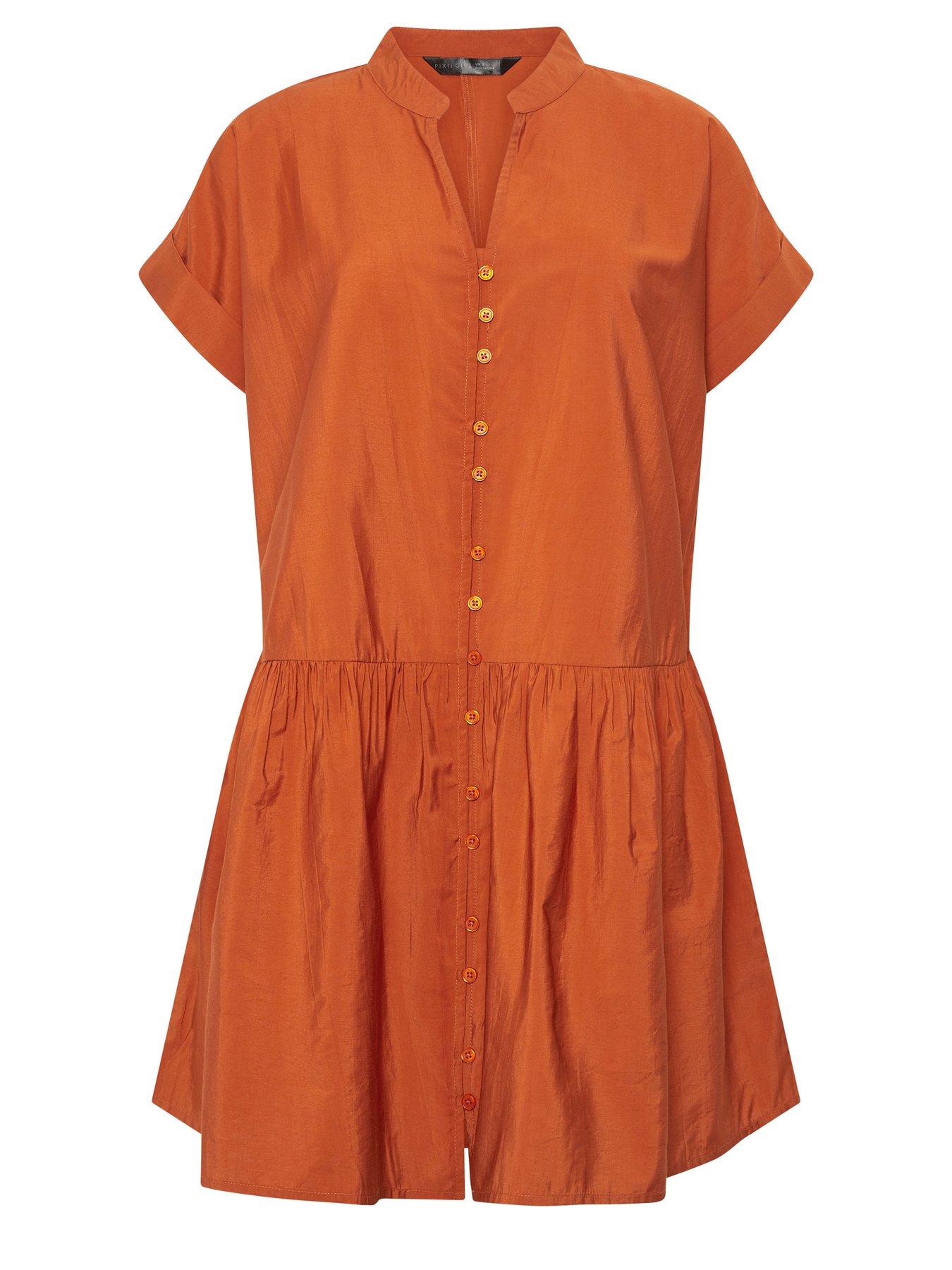 Image 5 of 5 of PixieGirl Petite Button Through Drop Waist Dress