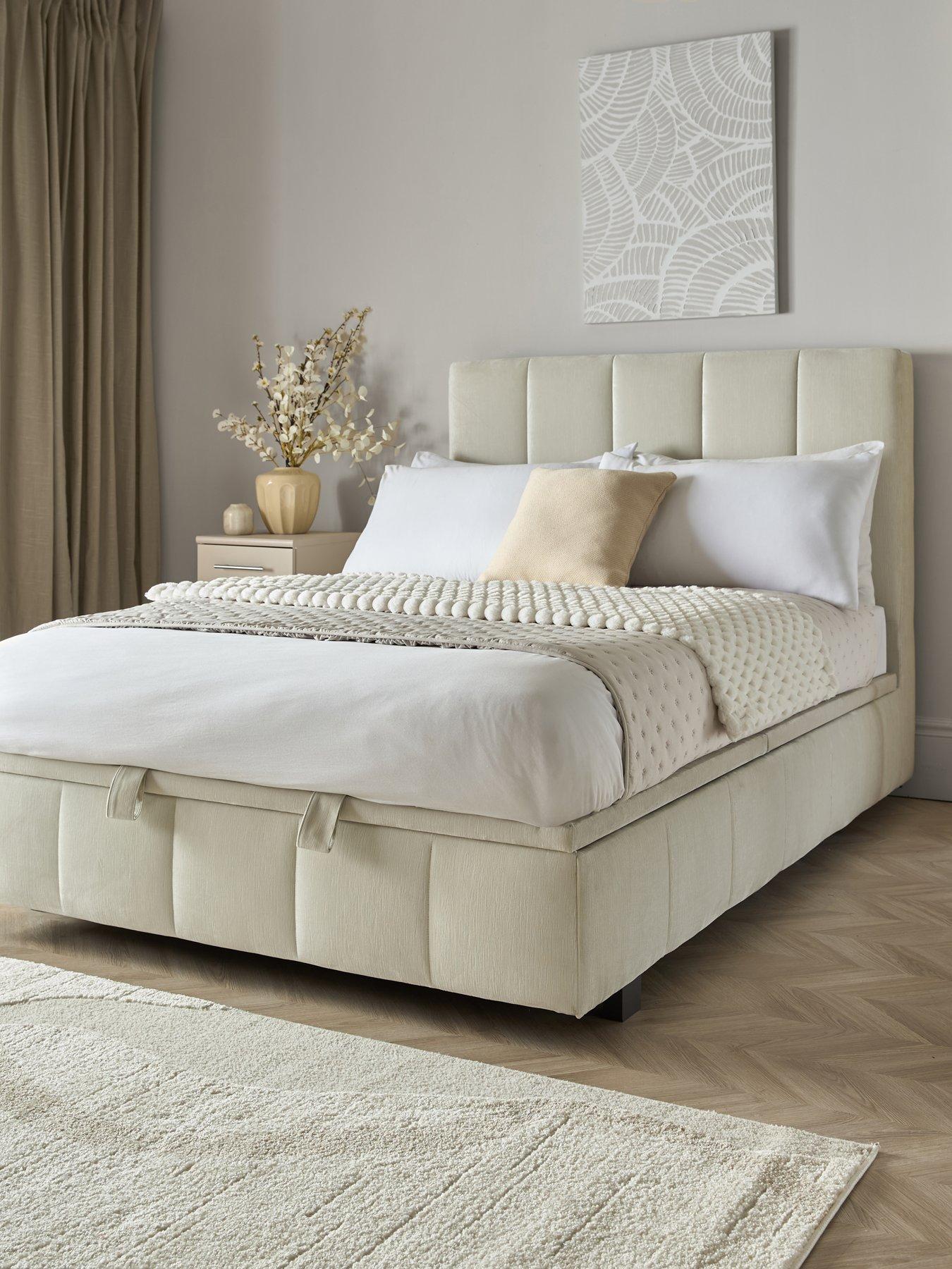 Image 1 of 7 of The Very Collection Remy Lift Up Ottoman Storage&nbsp;Bed Frame with Mattress Options (Buy &amp; SAVE!) - Natural
