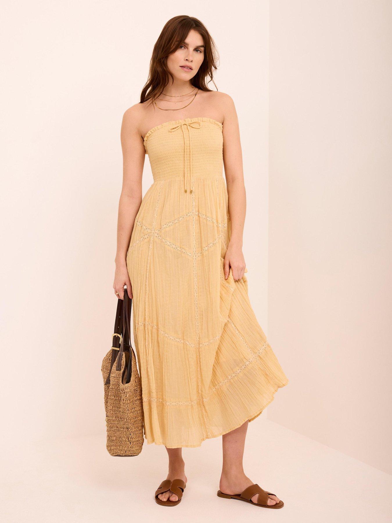 Mint Velvet Bandeau Sun Dress - Yellow