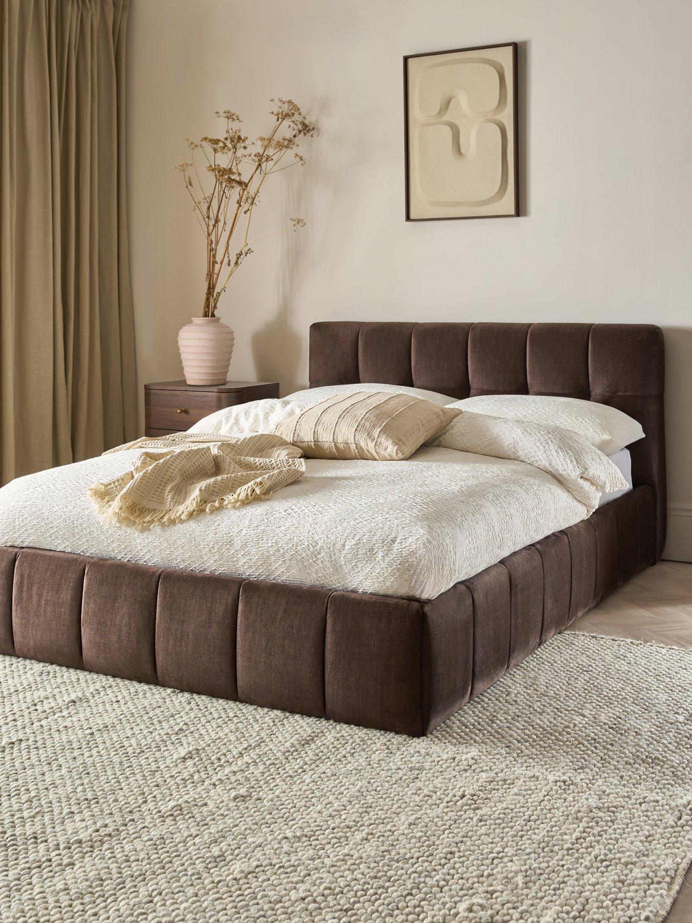 Michelle Keegan Home Marcy Bed with Mattress Options (Buy  &  SAVE!) - Chocolate