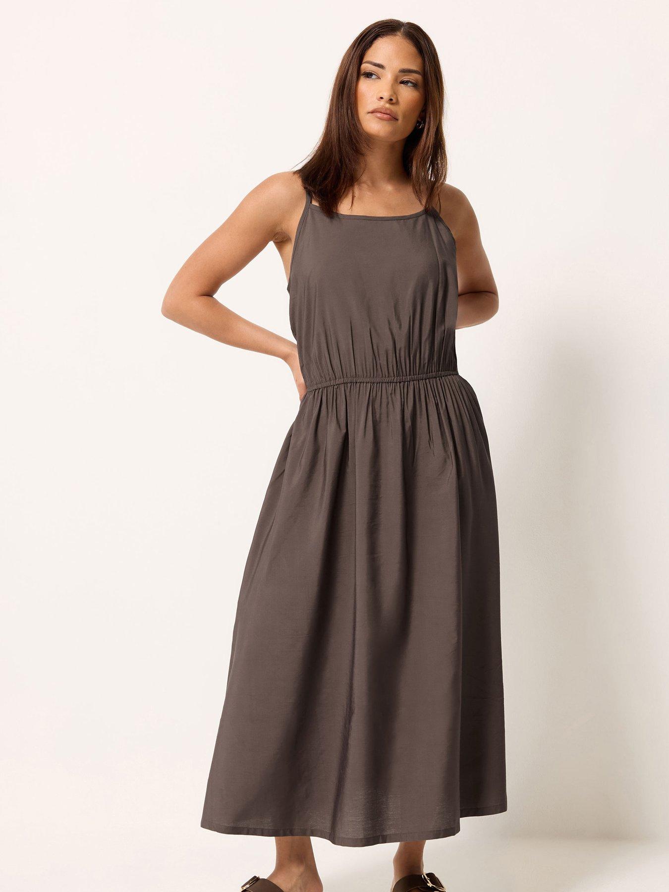 PixieGirl Petite Midi Dress - Brown