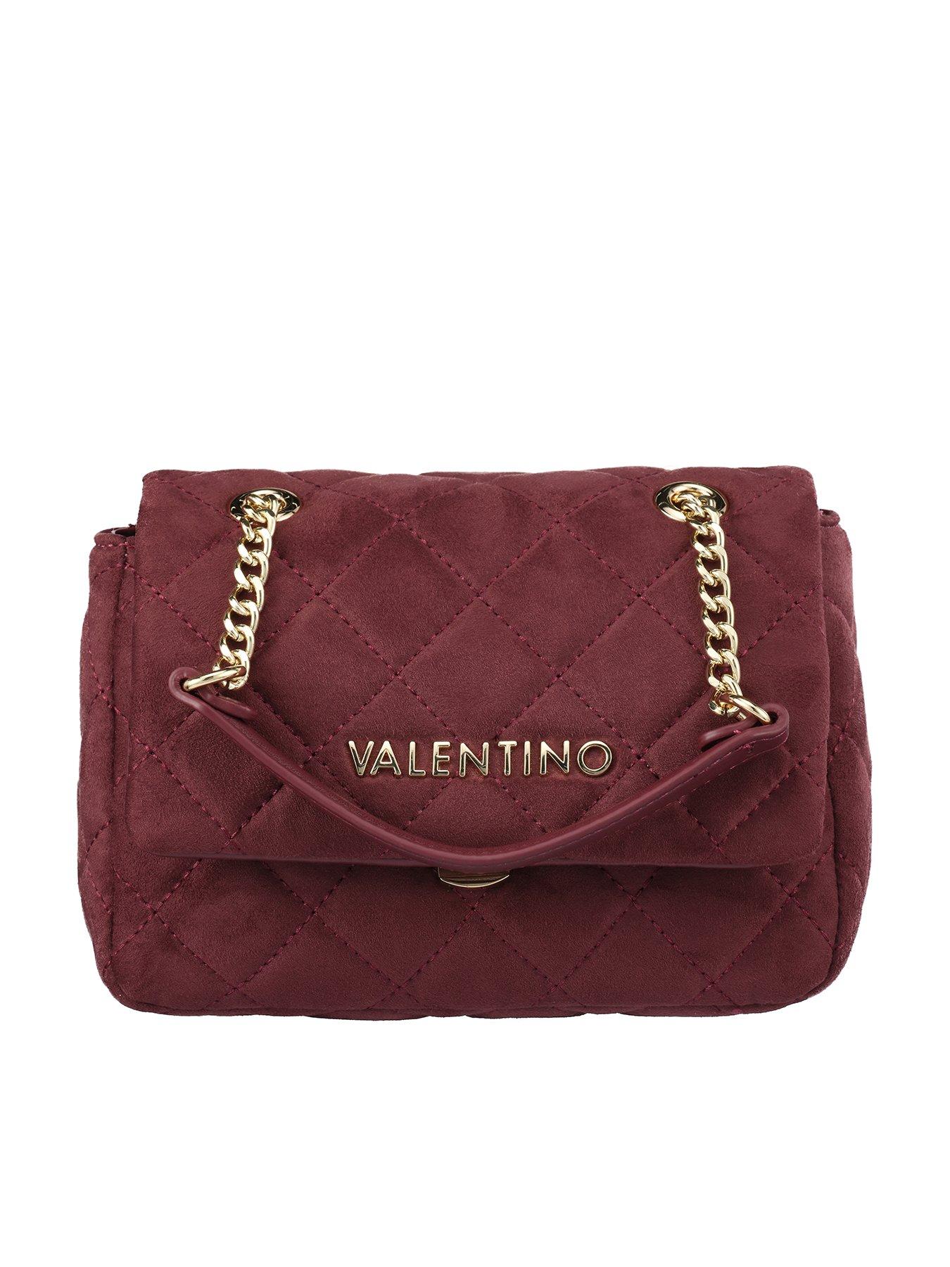 Image 1 of 6 of Valentino Ocarina Suede Flap Bag - Red