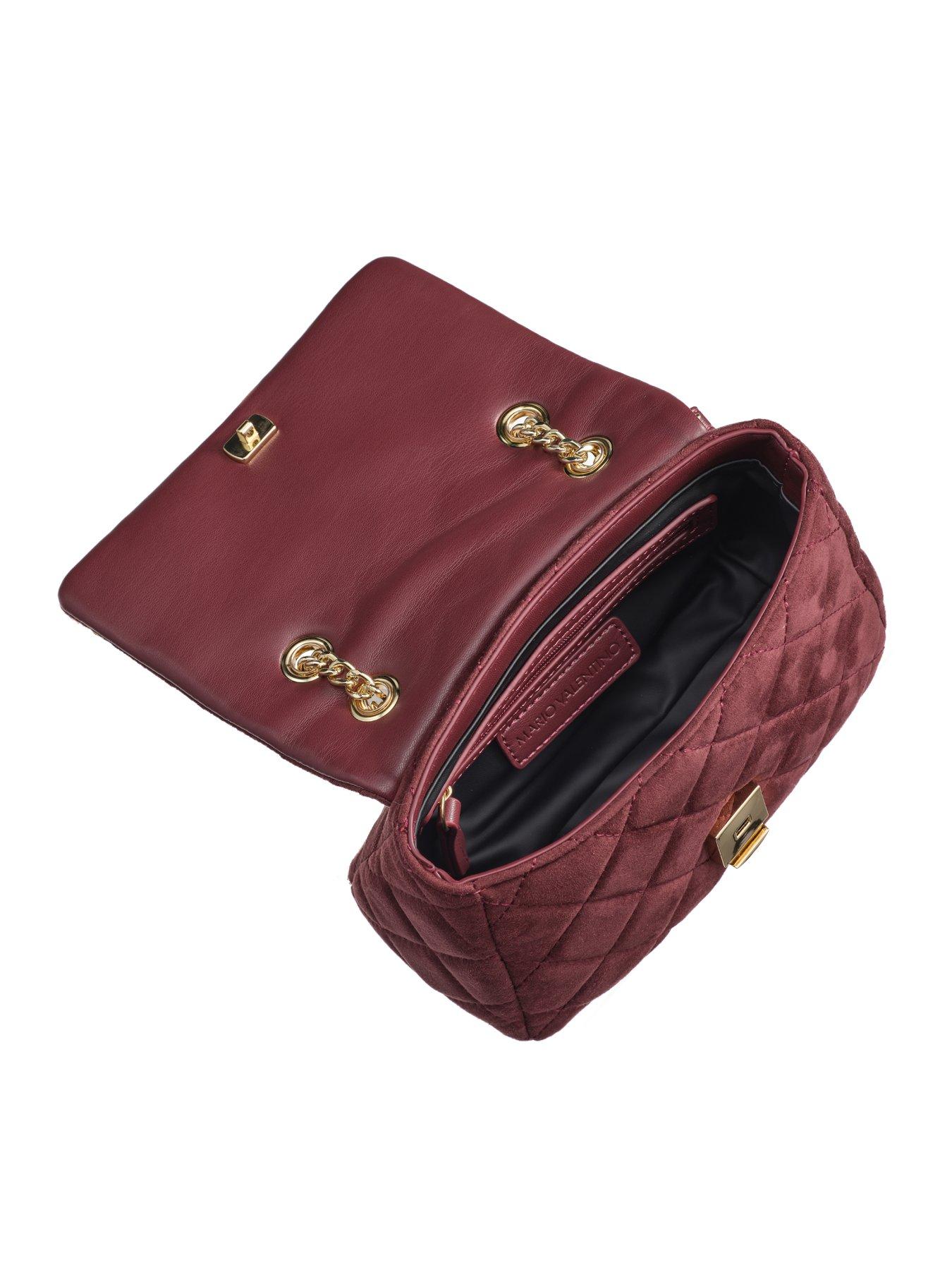 Image 4 of 6 of Valentino Ocarina Suede Flap Bag - Red