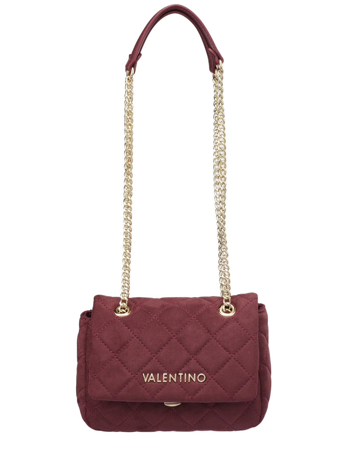 Image 6 of 6 of Valentino Ocarina Suede Flap Bag - Red