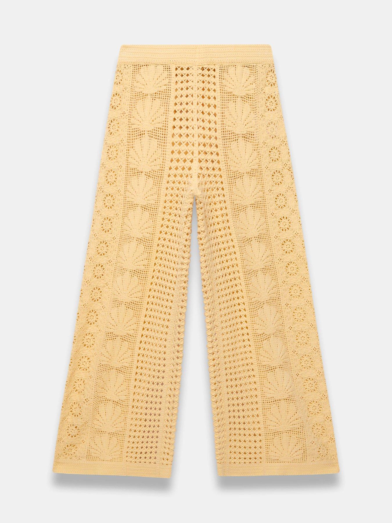 Image 5 of 6 of Mint Velvet Yellow Shell Crochet Trousers