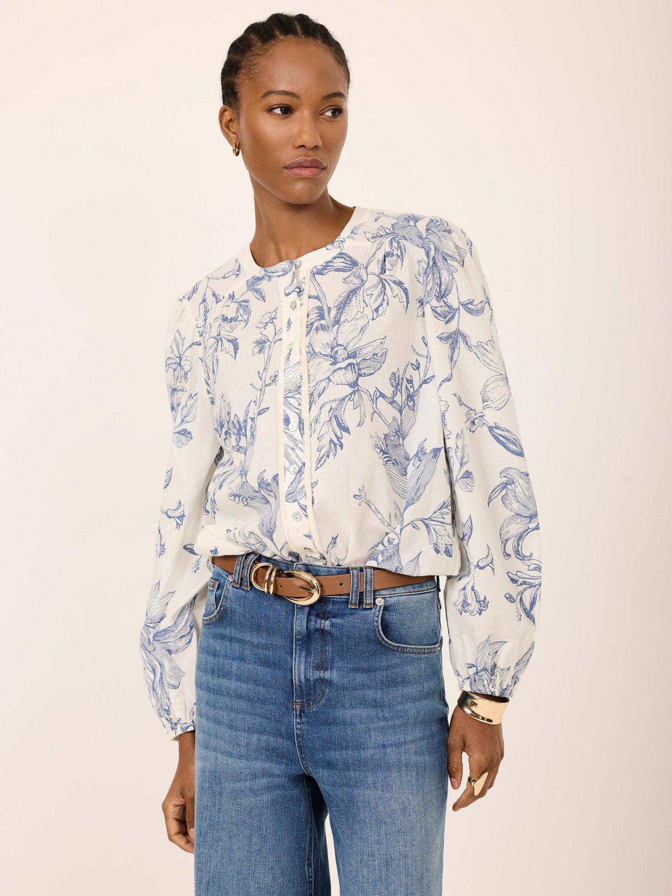 Image 2 of 6 of Mint Velvet Floral Print Blouse - Blue