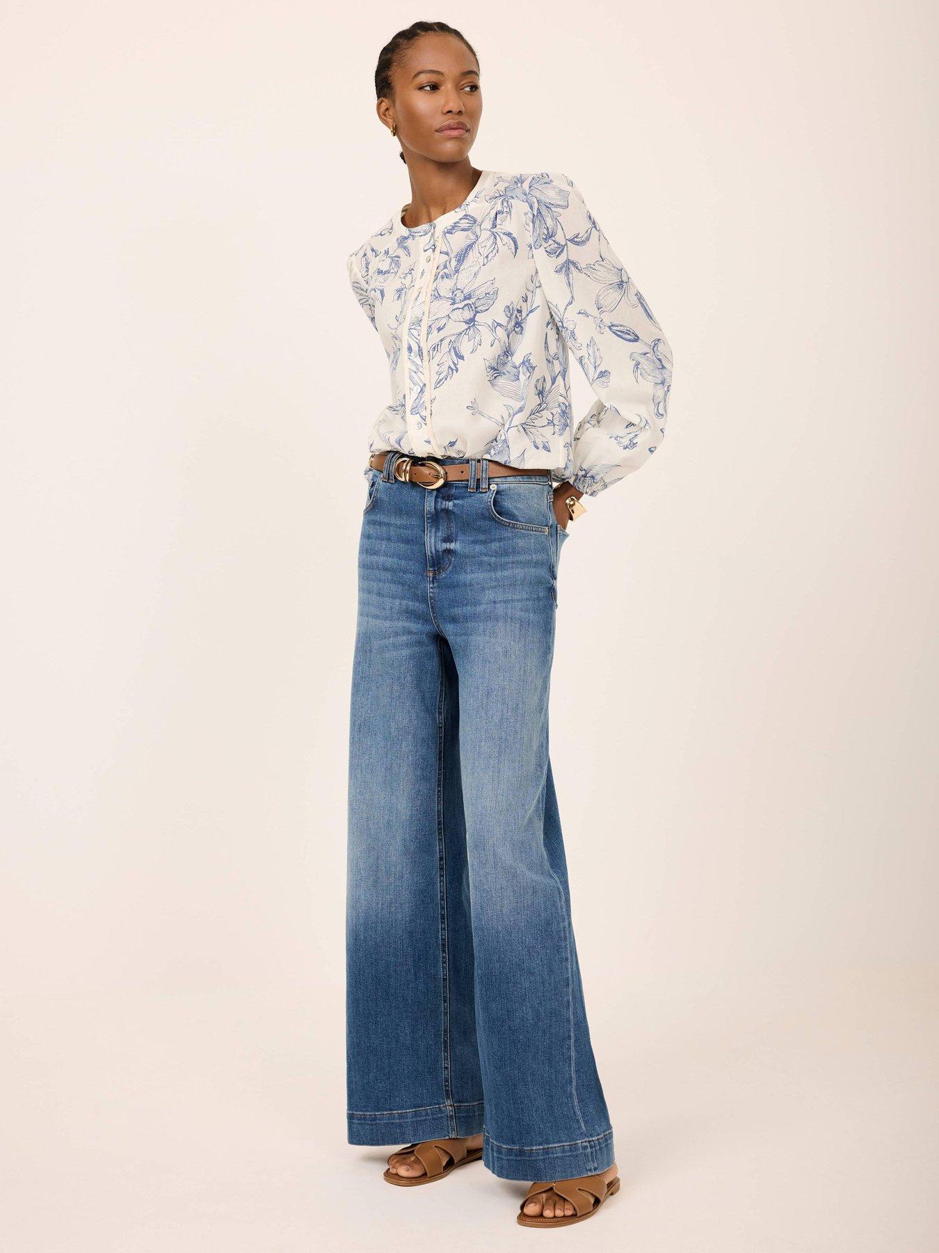 Image 3 of 6 of Mint Velvet Floral Print Blouse - Blue