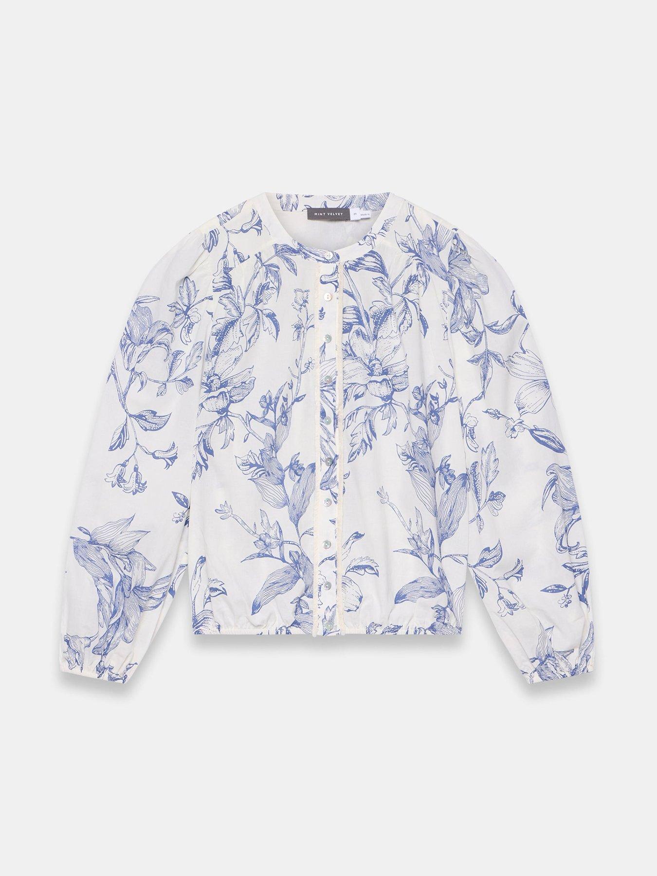 Image 5 of 6 of Mint Velvet Floral Print Blouse - Blue