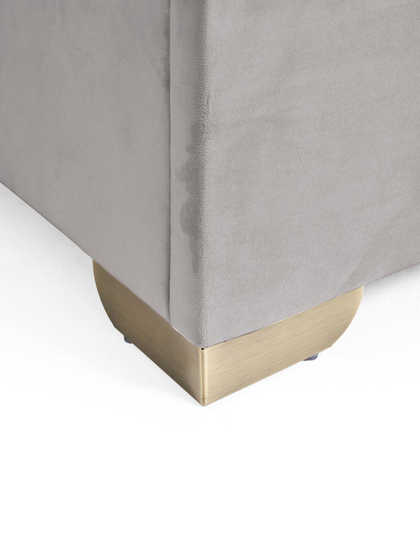 Image 6 of 7 of The Very Collection New Dakota Velvet Remote Control Auto lift up Storage Ottoman Bed with Mattress Options (Buy &amp; SAVE!) &ndash; Grey