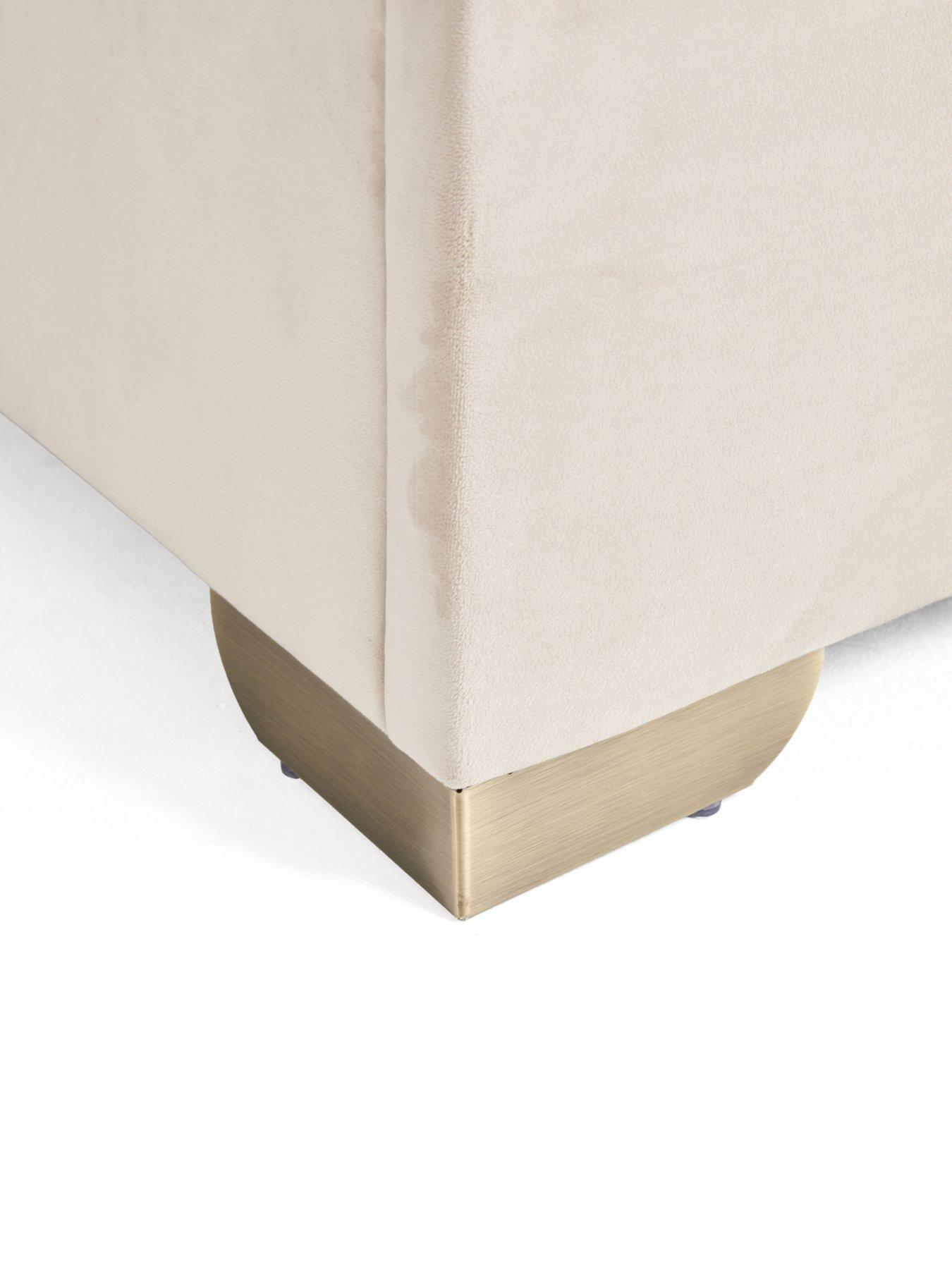 Image 6 of 7 of The Very Collection New Dakota Velvet Remote Control Auto End Lift Up Storage Ottoman Bed with Mattress Options (Buy &amp; SAVE!) &ndash; Natural