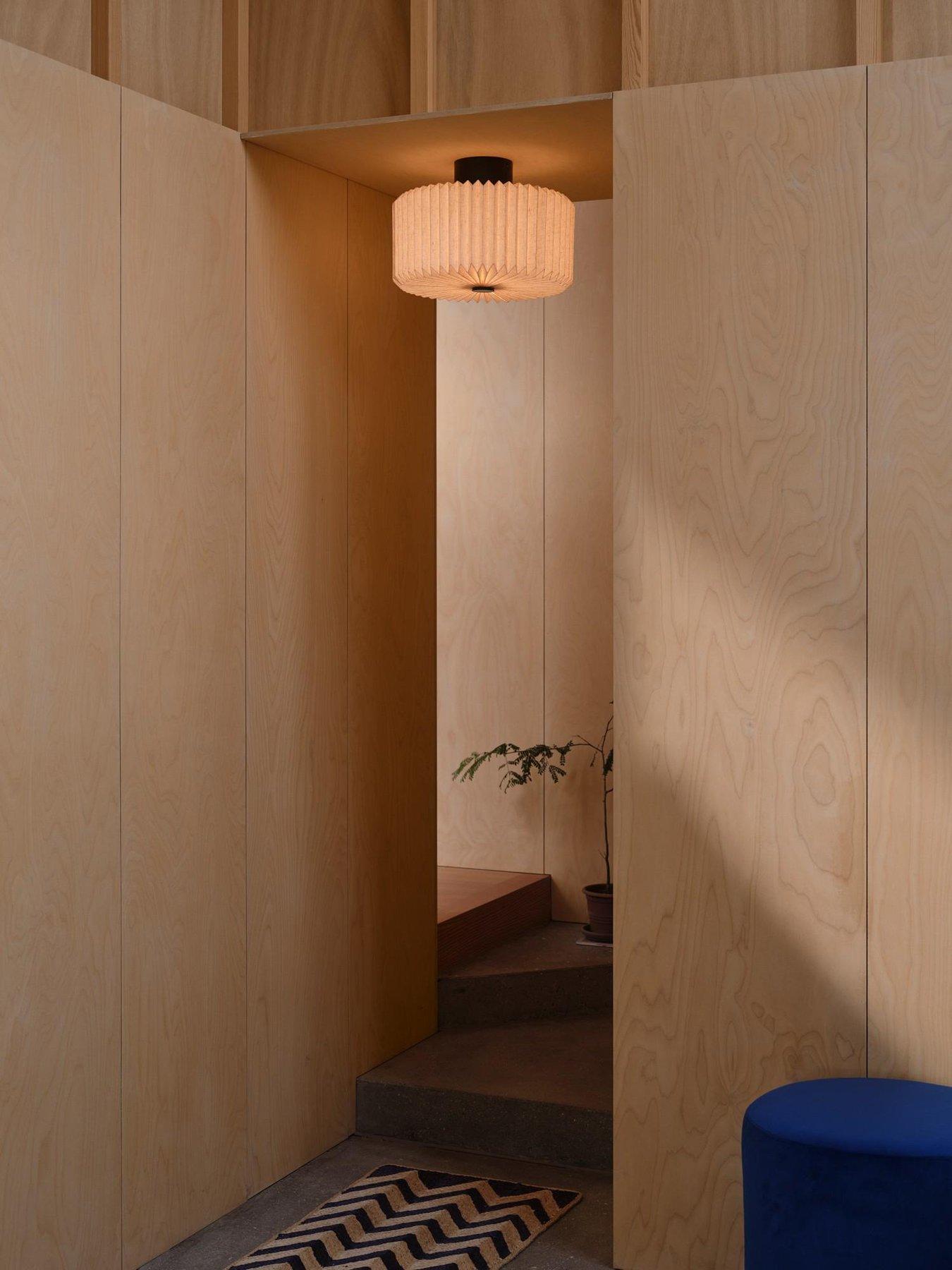 Nordlux Vivienne Ceiling Light Black with Shade Paper and Linen Fabric